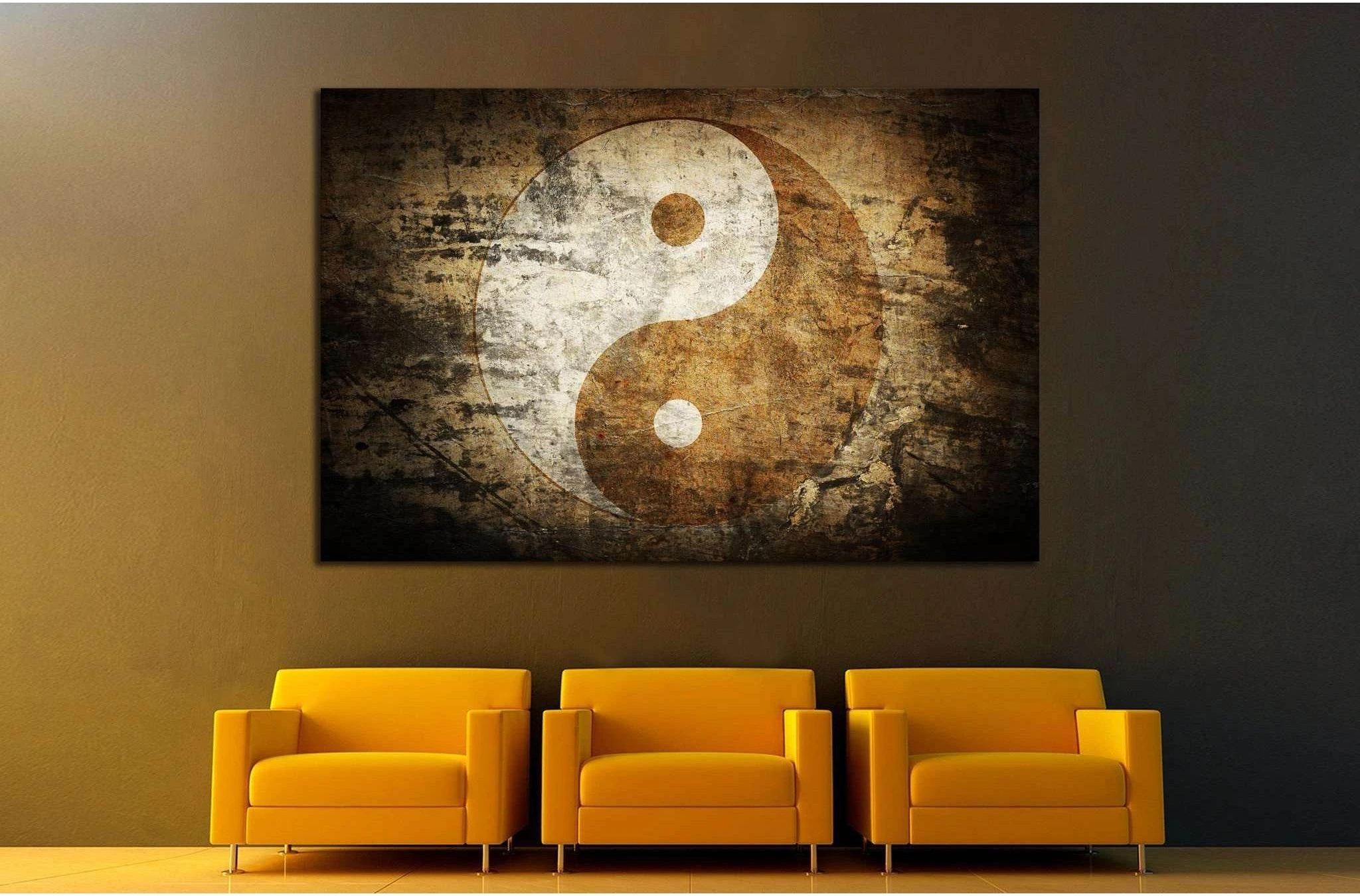 Grunge yin yang №745 Ready to Hang Canvas Print - Zellart Canvas Prints ALL_Products, s-745