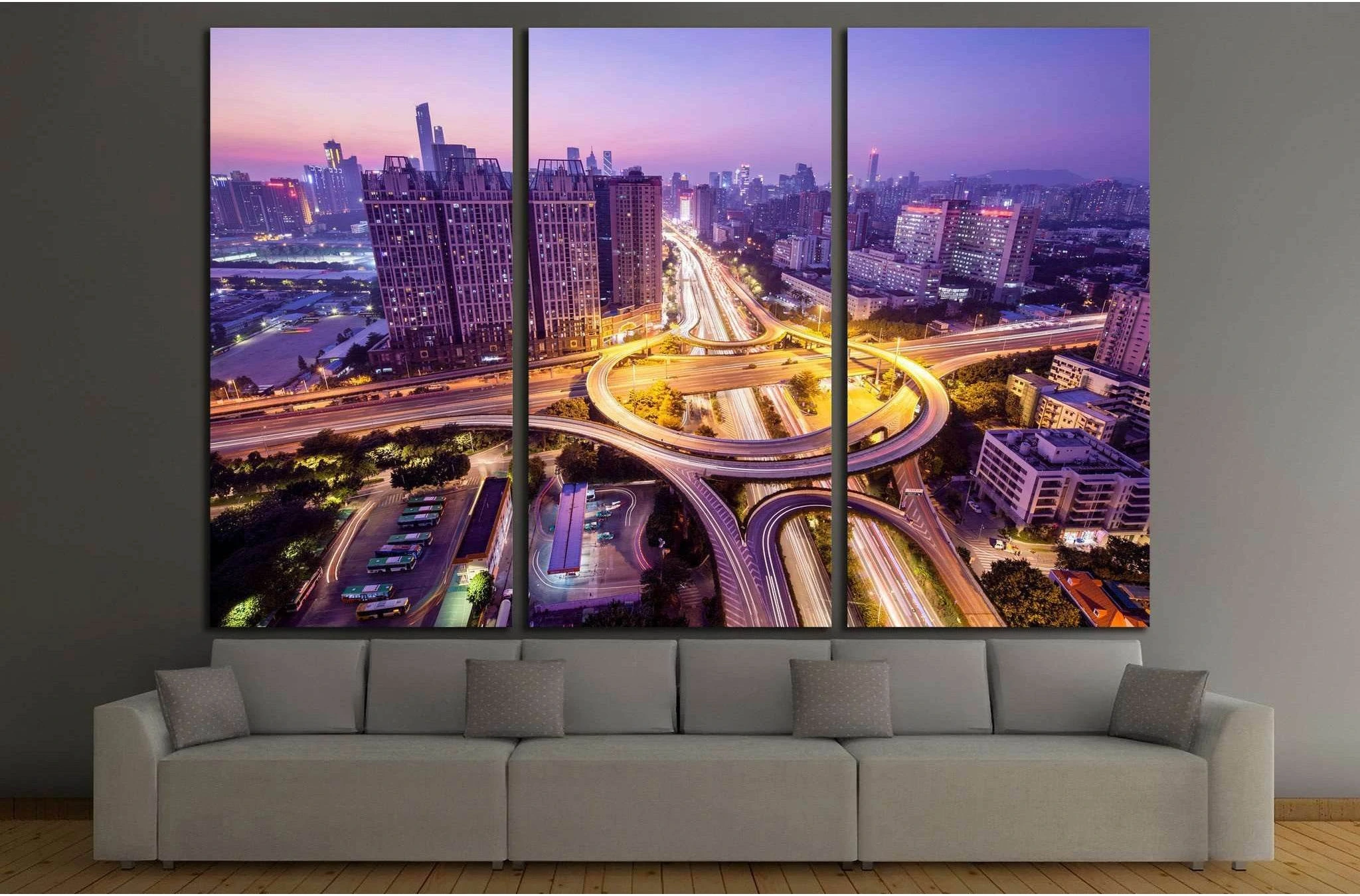Guangzhou at night №1250 Ready to Hang Canvas Print - Zellart Canvas Prints ALL_Products, s-1250