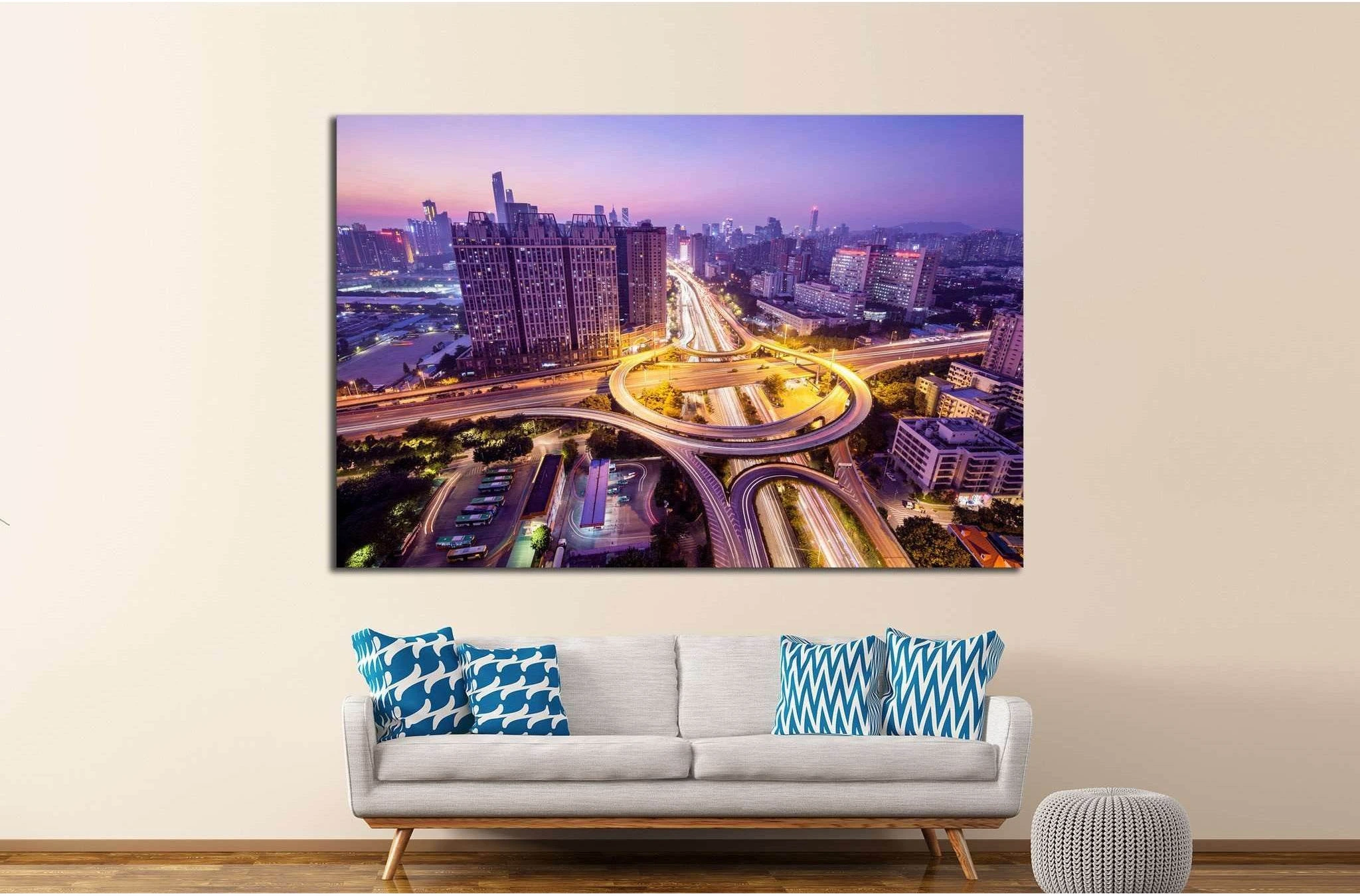 Guangzhou at night №1250 Ready to Hang Canvas Print - Zellart Canvas Prints ALL_Products, s-1250