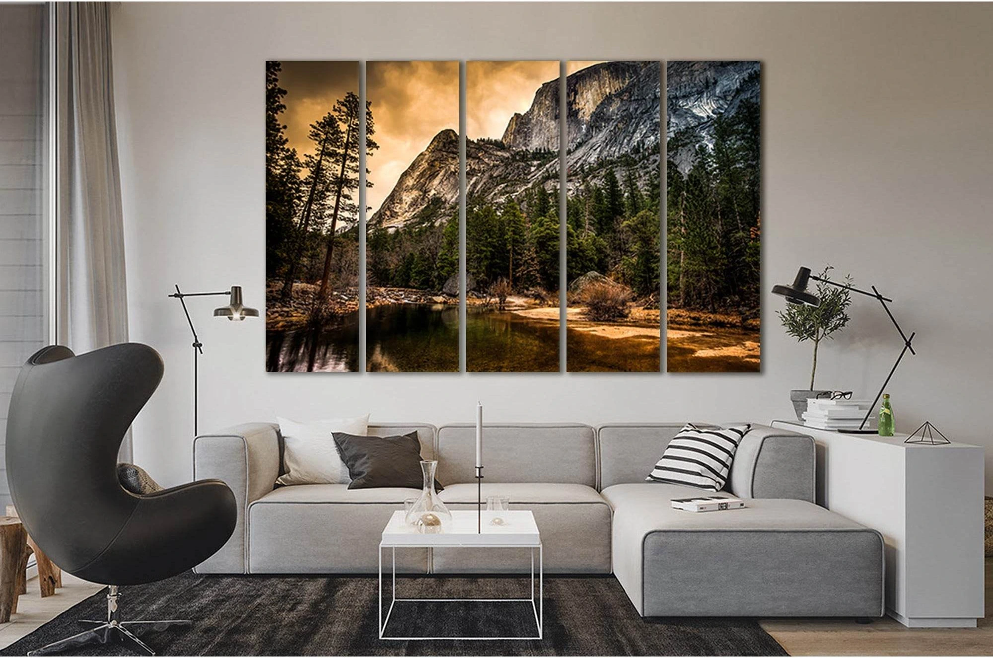 Half Dome Over Mirror Lake №sl07 Ready to Hang Canvas Print - Zellart Canvas Prints 0new, ALL_Products, Nature & Landscapes Canvas Print