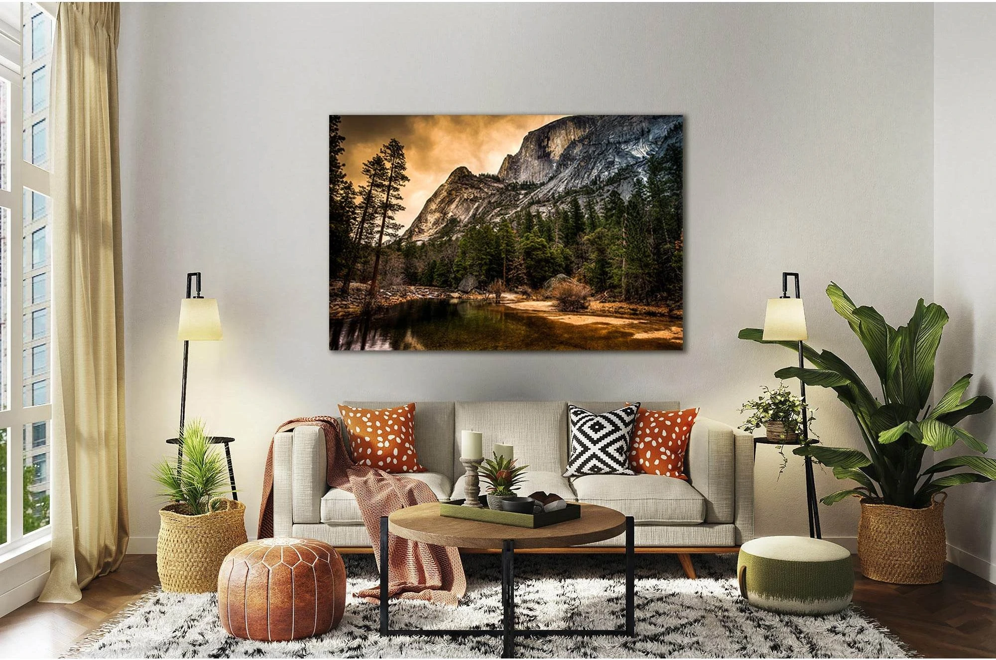 Half Dome Over Mirror Lake №sl07 Ready to Hang Canvas Print - Zellart Canvas Prints 0new, ALL_Products, Nature & Landscapes Canvas Print