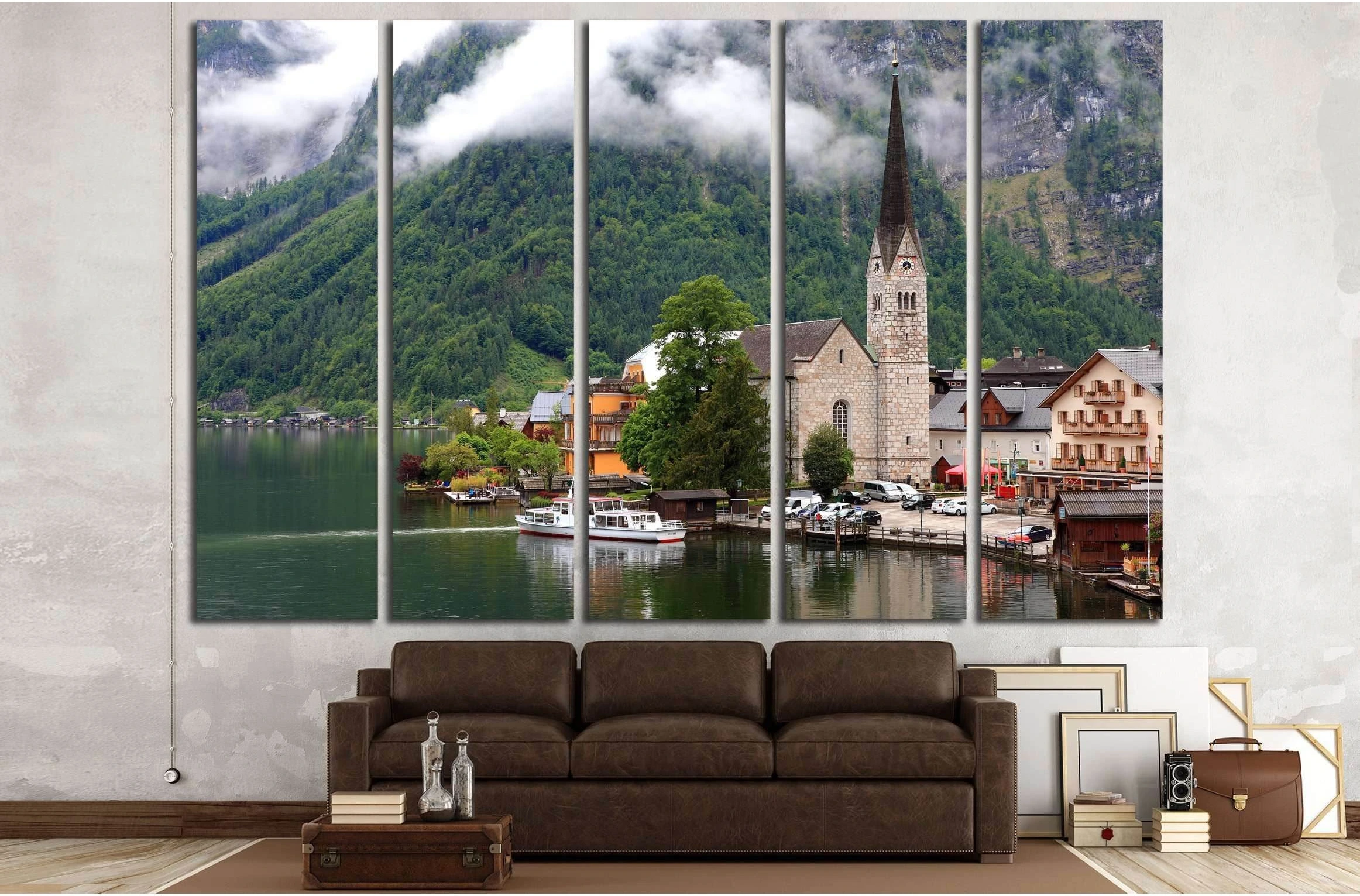 Hallstatt, the most beautiful lake town in the world, Austria. №2630 Ready to Hang Canvas Print - Zellart Canvas Prints ALL_Products, s-2630