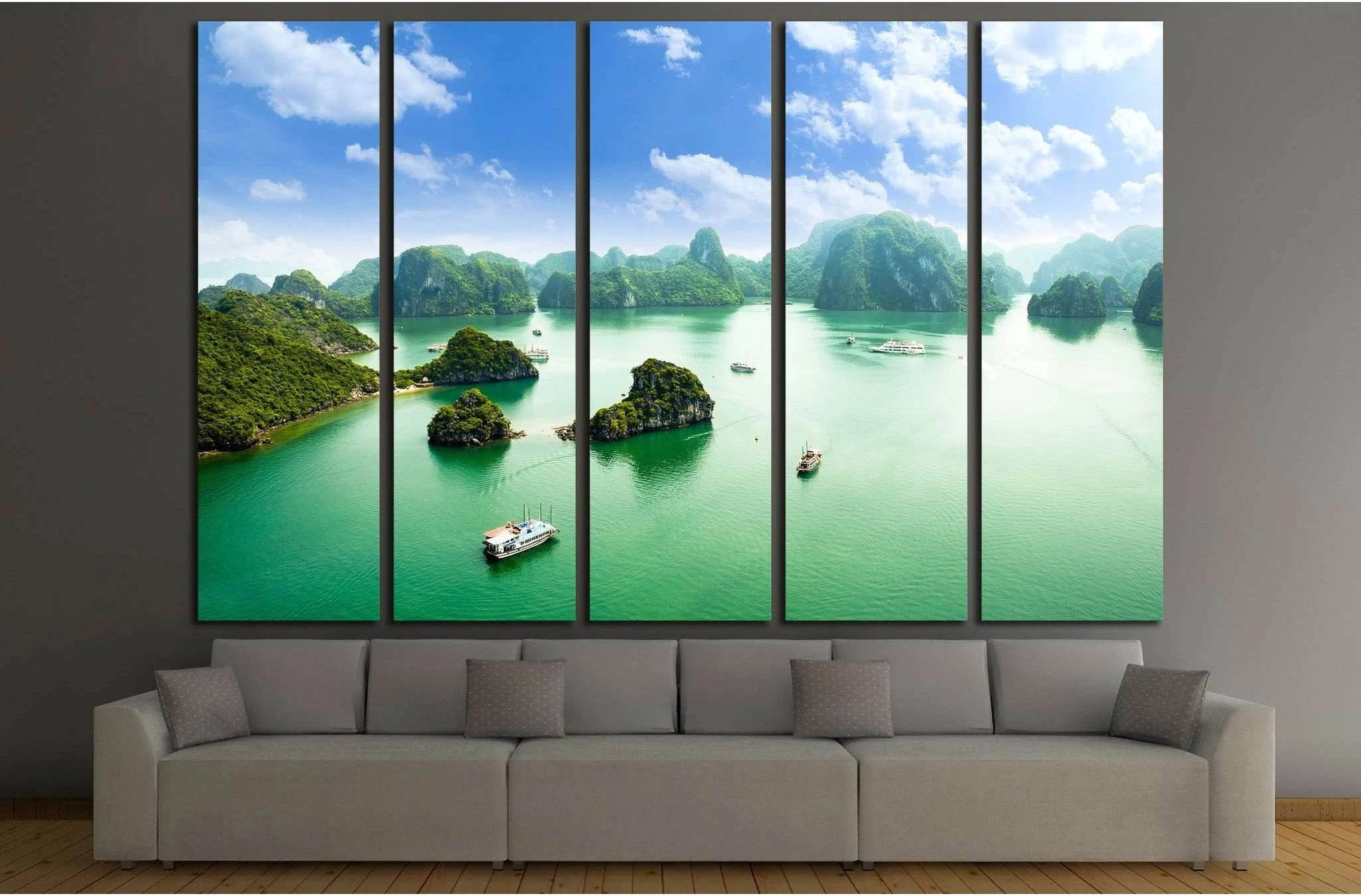 HALONG bay in vietnam, TiTop island №1905 Ready to Hang Canvas Print - Zellart Canvas Prints ALL_Products, s-1905