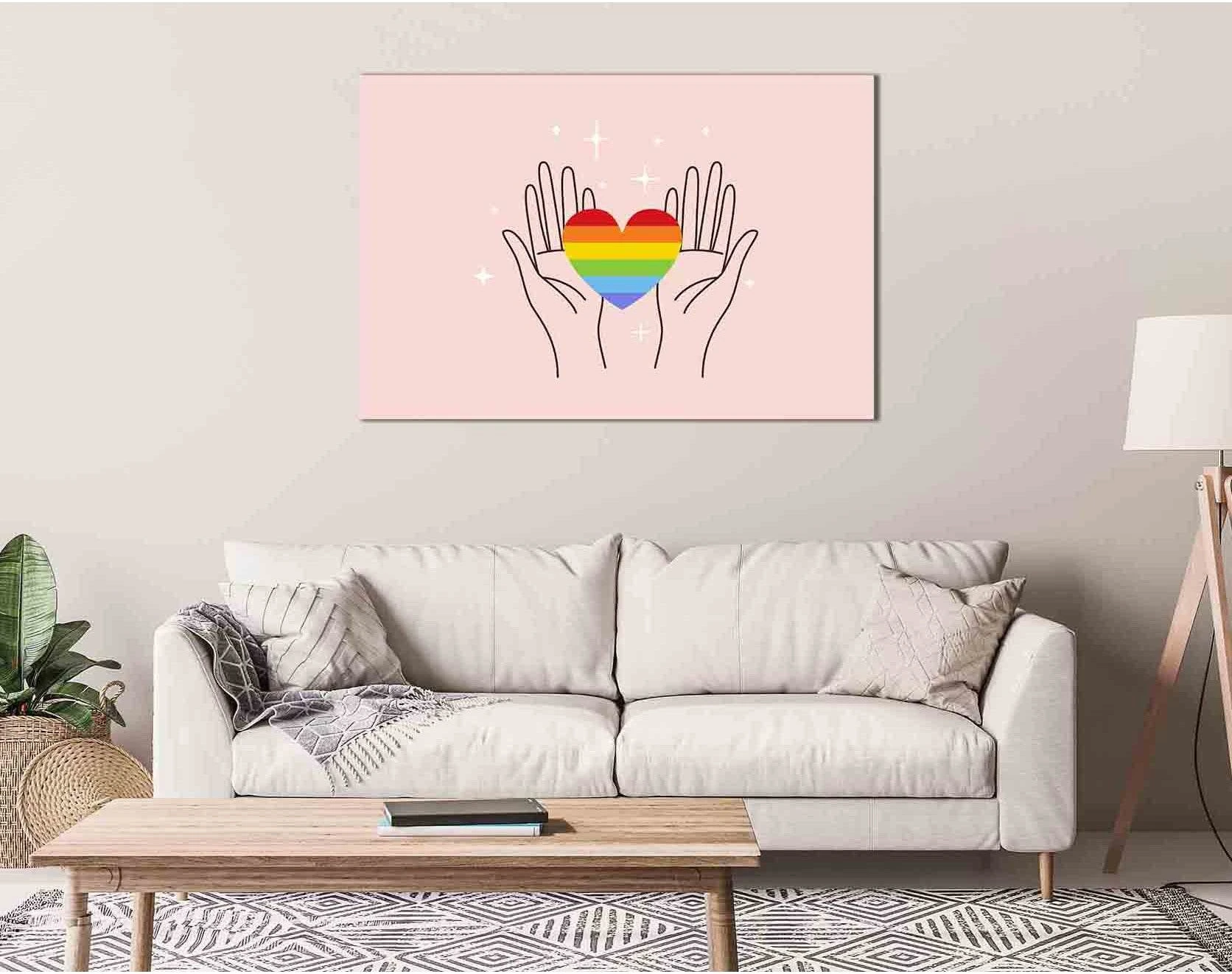 Hand and pride LGBT №2147 Ready to Hang Canvas Print - Zellart Canvas Prints 2147, ALL_Products