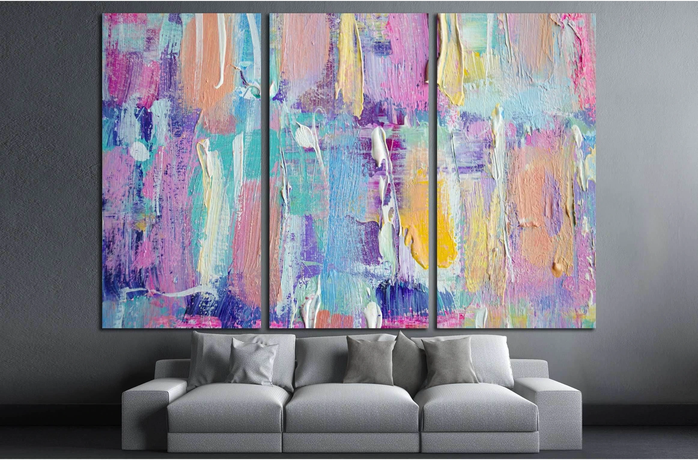 Hand drawn acrylic painting. Abstract art background. №2873 Ready to Hang Canvas Print - Zellart Canvas Prints ALL_Products, s-2873