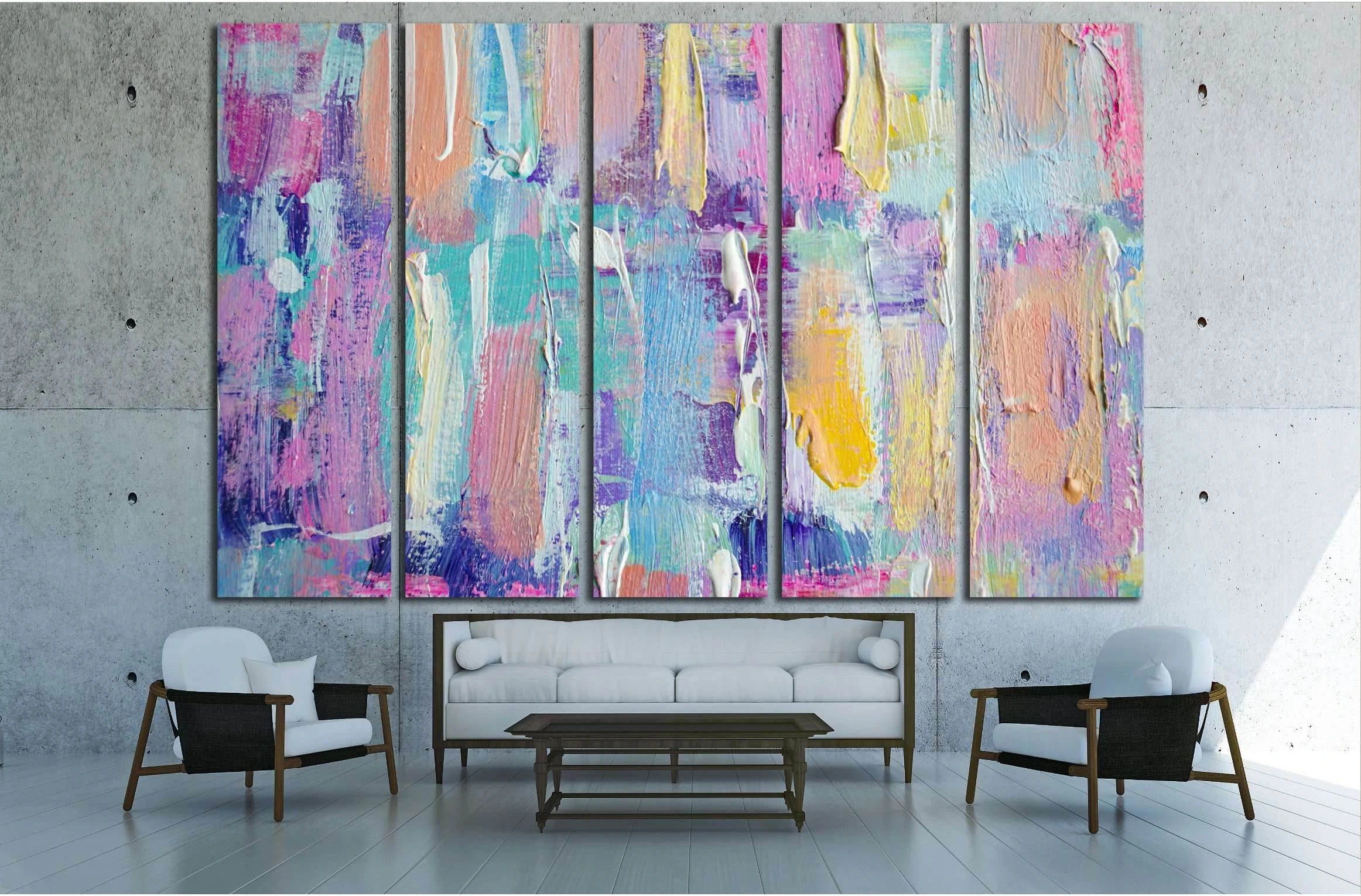 Hand drawn acrylic painting. Abstract art background. №2873 Ready to Hang Canvas Print - Zellart Canvas Prints ALL_Products, s-2873