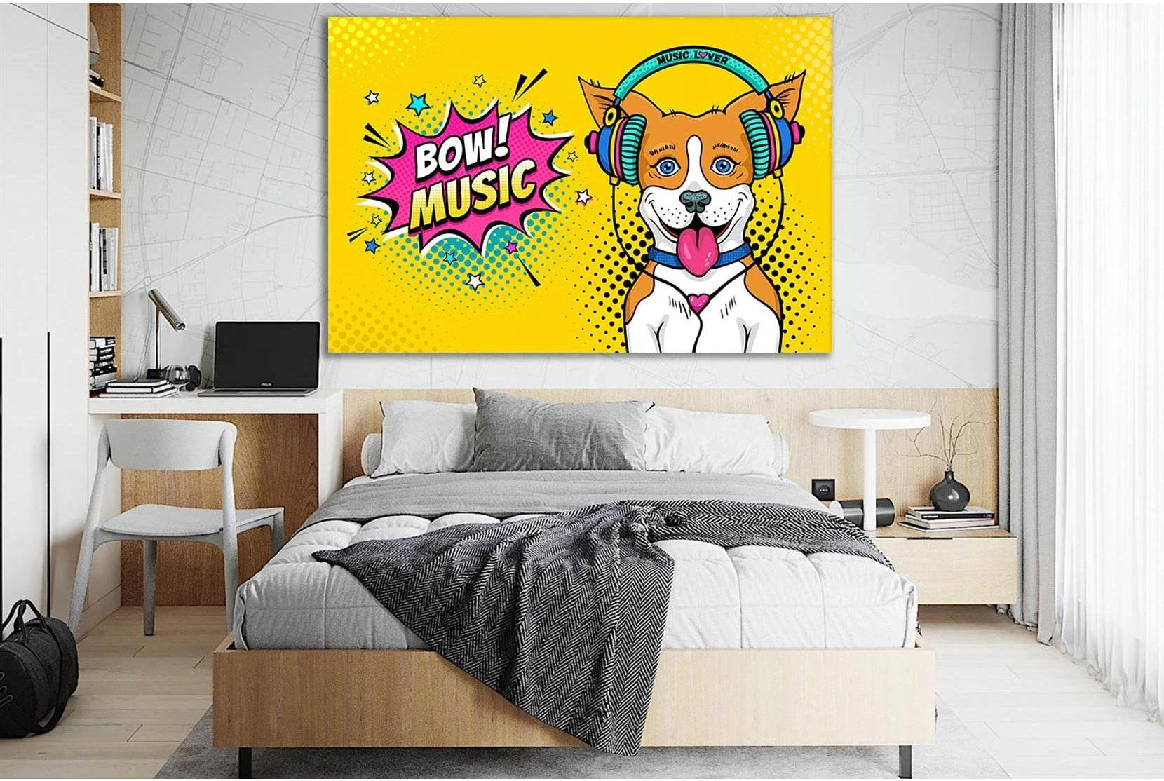 Happy Surprised Dog Pop Art №SL551 Ready to Hang Canvas Print - Zellart Canvas Prints 0new, ALL_Products, Pop ART
