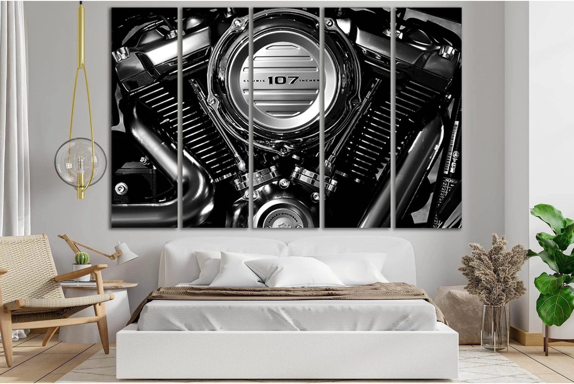 Harley Davidson Massive Engine №SL753 Ready to Hang Canvas Print - Zellart Canvas Prints 0new, ALL_Products, Engine, Engines Wall Art