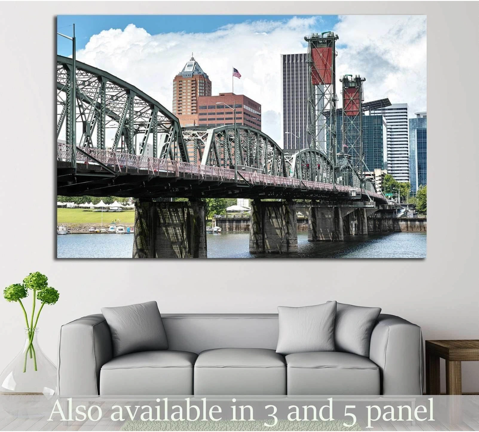 Hawthorn bridge, Portland, Oregon №796 Ready to Hang Canvas Print - Zellart Canvas Prints ALL_Products, s-796