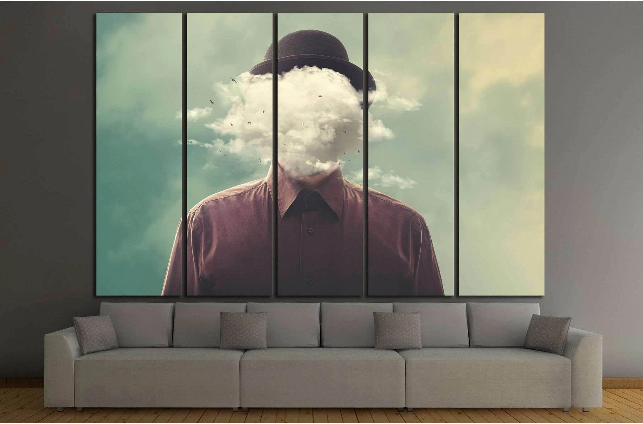 head in the clouds №1087 Ready to Hang Canvas Print - Zellart Canvas Prints ALL_Products, s-1087