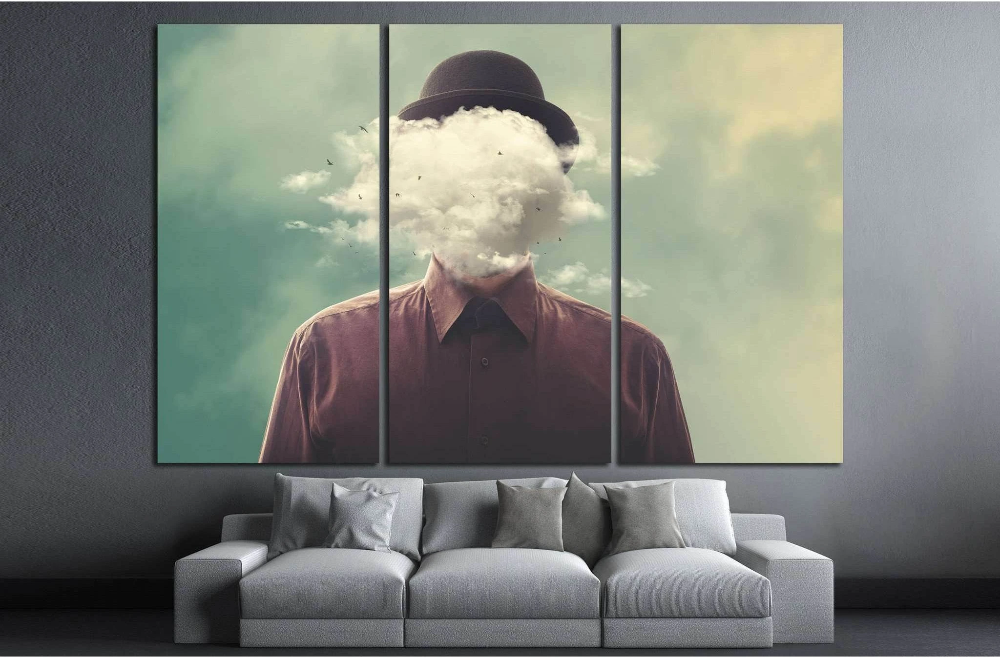 head in the clouds №1087 Ready to Hang Canvas Print - Zellart Canvas Prints ALL_Products, s-1087