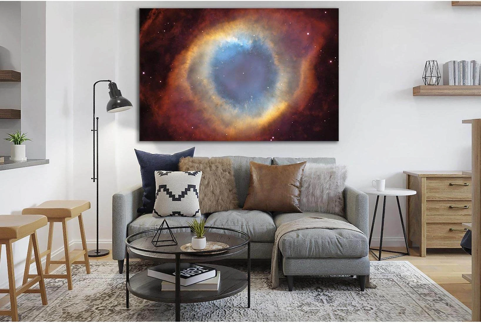Helix Nebula №SL424 Ready to Hang Canvas Print - Zellart Canvas Prints 0new, ALL_Products, Astronomy & Space Canvas Wall Art