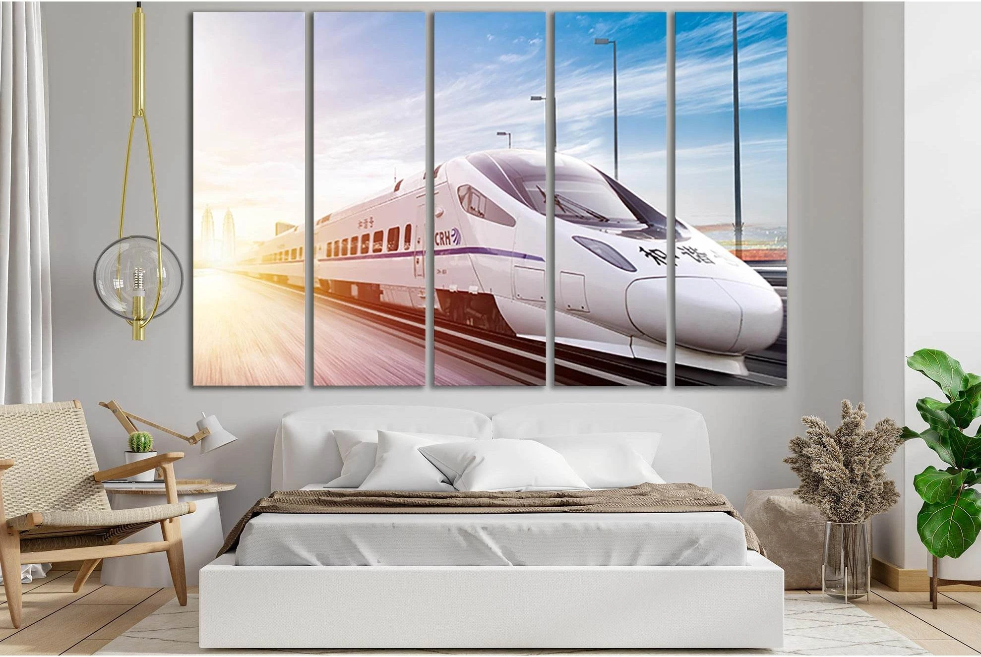 High Speed Train In China №SL1431 Ready to Hang Canvas Print - Zellart Canvas Prints 0new, ALL_Products, Engine