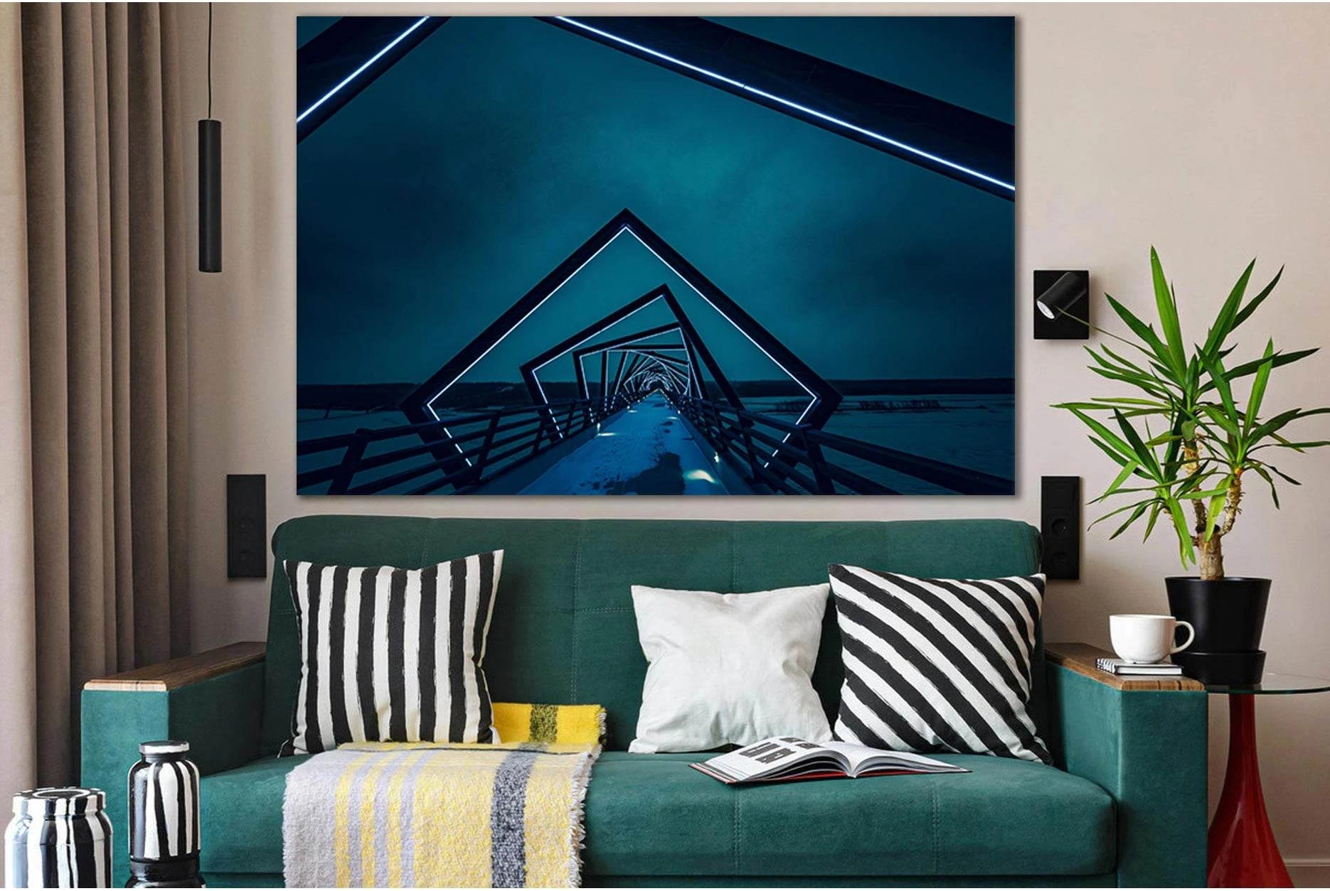 High Trestle Trail №SL1116 Ready to Hang Canvas Print - Zellart Canvas Prints 0new, ALL_Products, Bridges Wall Art