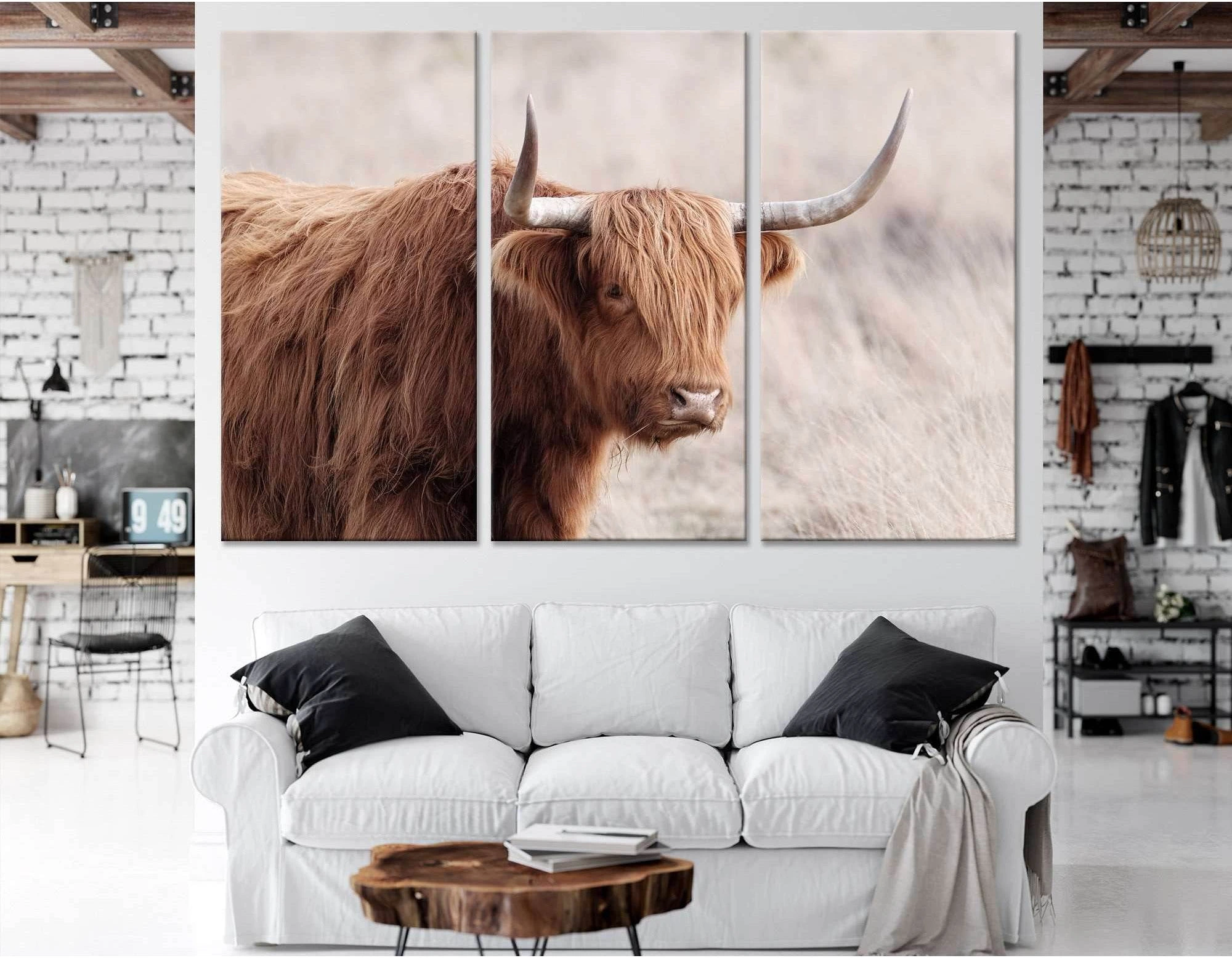 Highland Cattle №04129 Ready to Hang Canvas Print - Zellart Canvas Prints ALL_Products