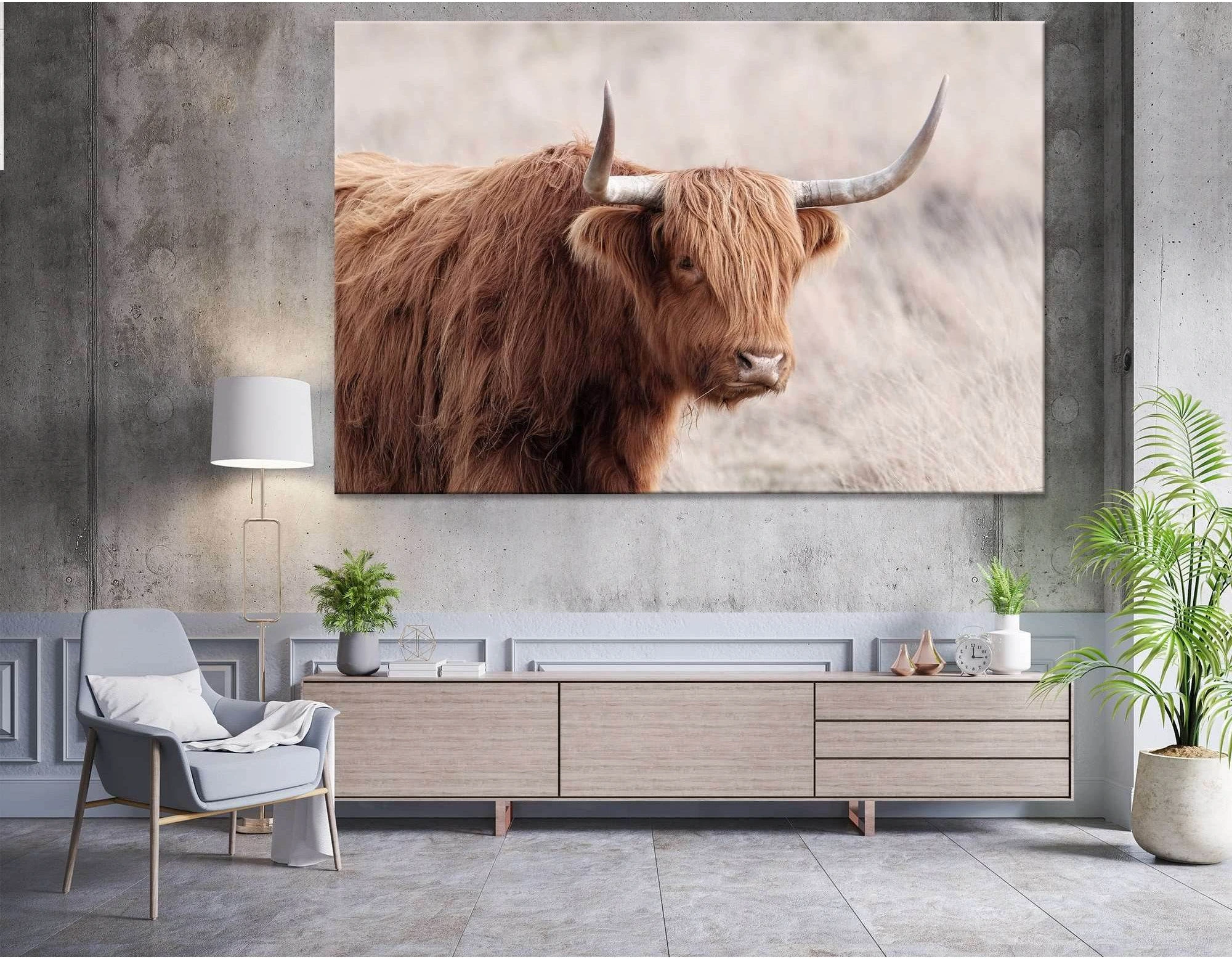 Highland Cattle №04129 Ready to Hang Canvas Print - Zellart Canvas Prints ALL_Products