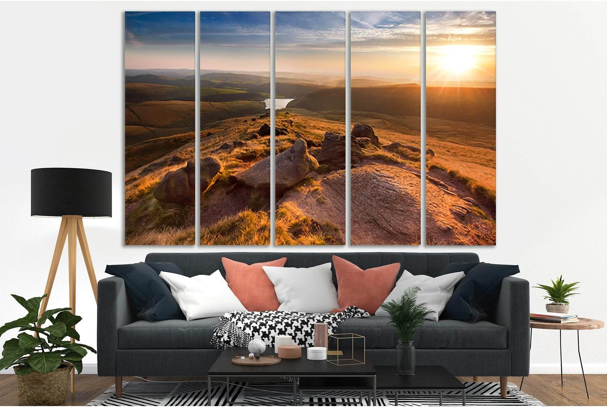 Hill Top Beautiful Sunset №SL241 Ready to Hang Canvas Print - Zellart Canvas Prints 0new, ALL_Products, SUNRISE & SUNSET WALL ART