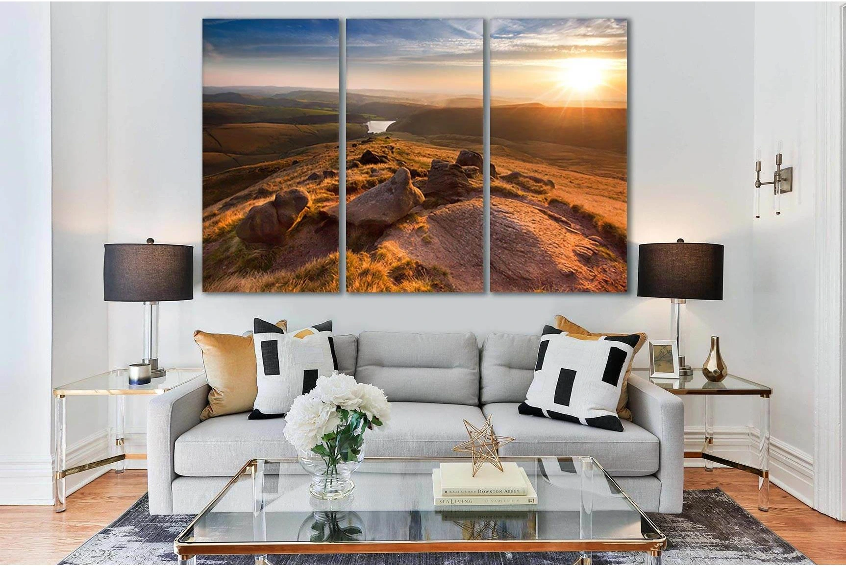 Hill Top Beautiful Sunset №SL241 Ready to Hang Canvas Print - Zellart Canvas Prints 0new, ALL_Products, SUNRISE & SUNSET WALL ART