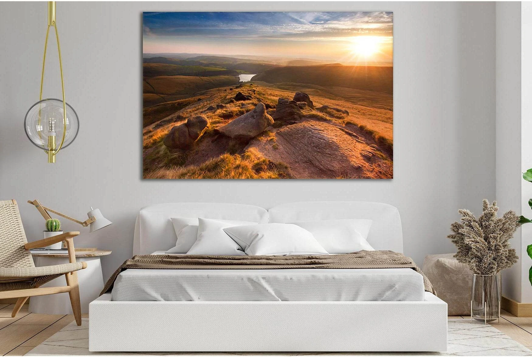 Hill Top Beautiful Sunset №SL241 Ready to Hang Canvas Print - Zellart Canvas Prints 0new, ALL_Products, SUNRISE & SUNSET WALL ART