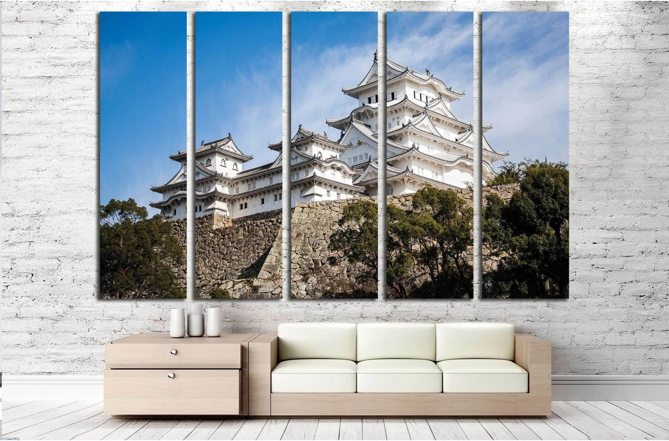 Himeji Castle, also called the white Heron castle, Japan №3035 Ready to Hang Canvas Print - Zellart Canvas Prints ALL_Products, s-3035