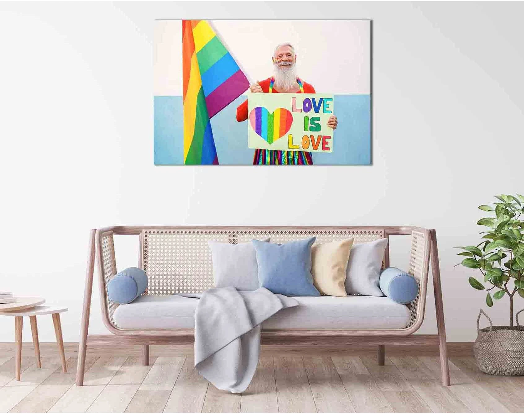 Hipster at gay pride №2119 Ready to Hang Canvas Print - Zellart Canvas Prints 2119, ALL_Products