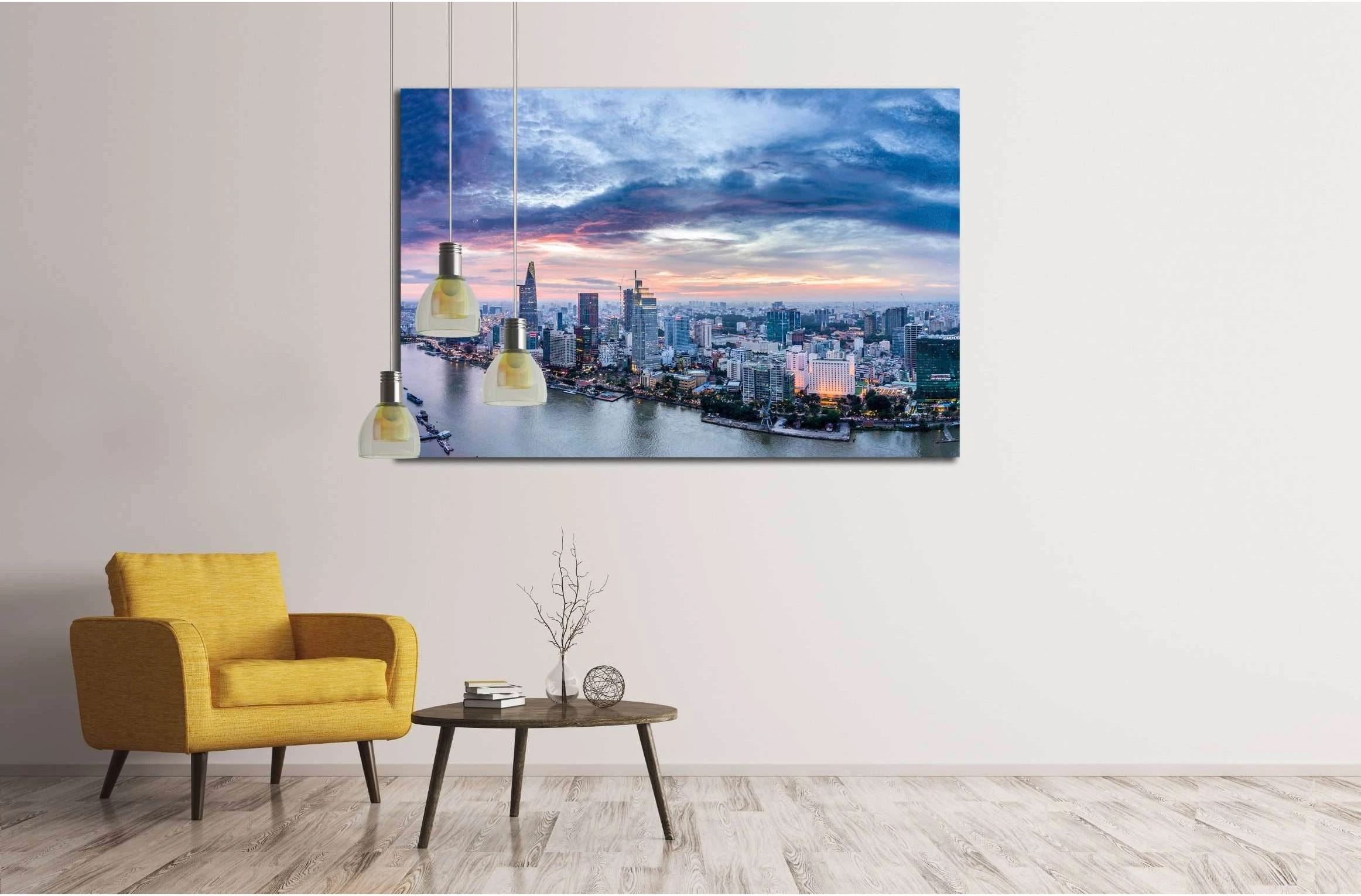 Ho Chi Minh City, aerial view №2741 Ready to Hang Canvas Print - Zellart Canvas Prints ALL_Products, s-2741