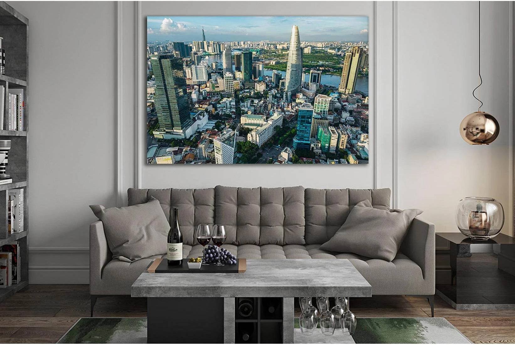 Ho Chi Minh City Skyscrapers №SL303 Ready to Hang Canvas Print - Zellart Canvas Prints 0new, ALL_Products, Cityscapes & Skylines