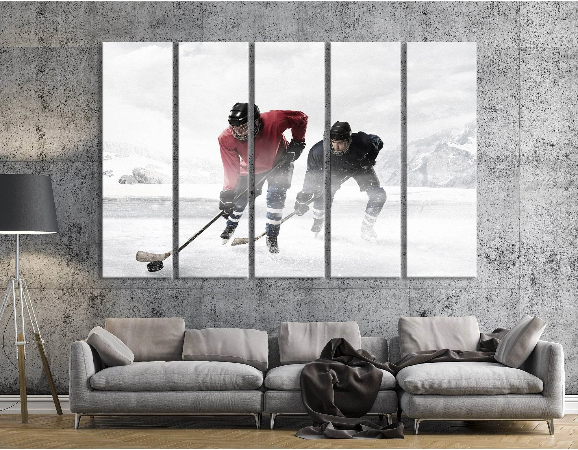 Hockey Players №04449 Ready to Hang Canvas Print - Zellart Canvas Prints ALL_Products