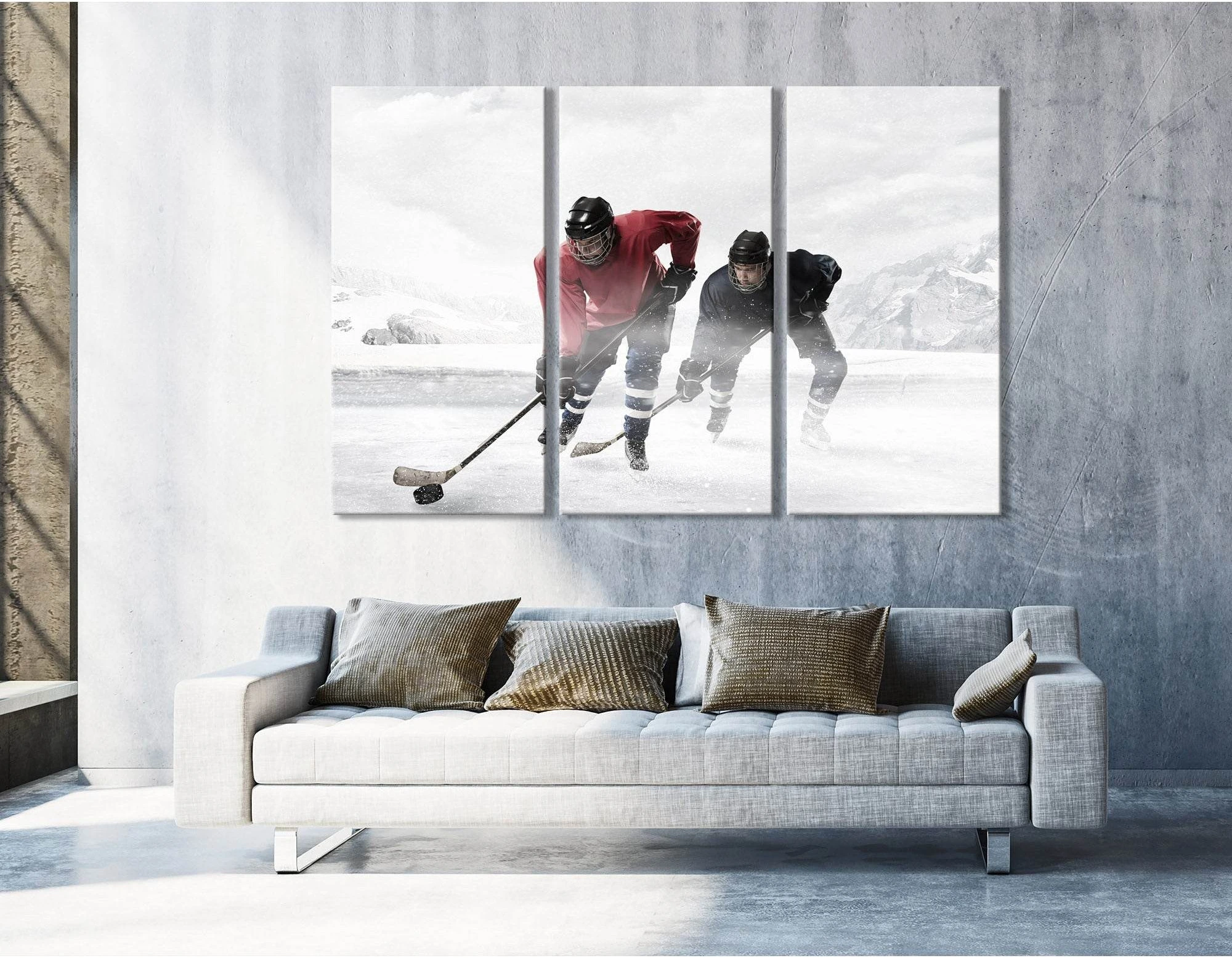 Hockey Players №04449 Ready to Hang Canvas Print - Zellart Canvas Prints ALL_Products