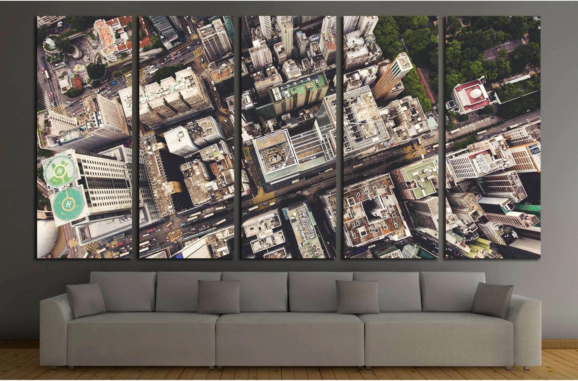 Hong Kong city with tall buildings and development transportation infrastructure №2978 Ready to Hang Canvas Print - Zellart Canvas Prints ALL_Products, s-2978