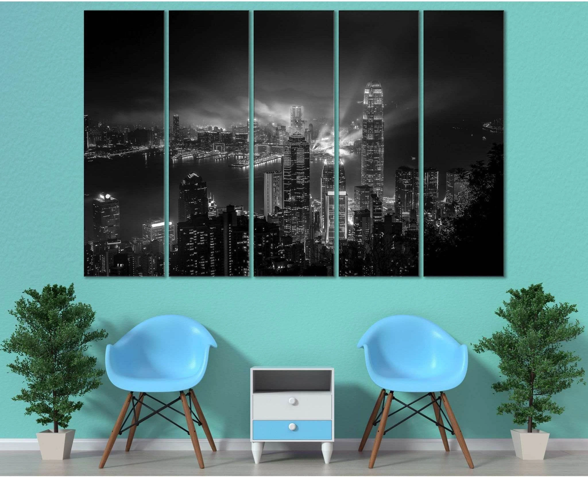 Hong Kong Cityscape №3014 Ready to Hang Canvas Print - Zellart Canvas Prints ALL_Products, z-3014