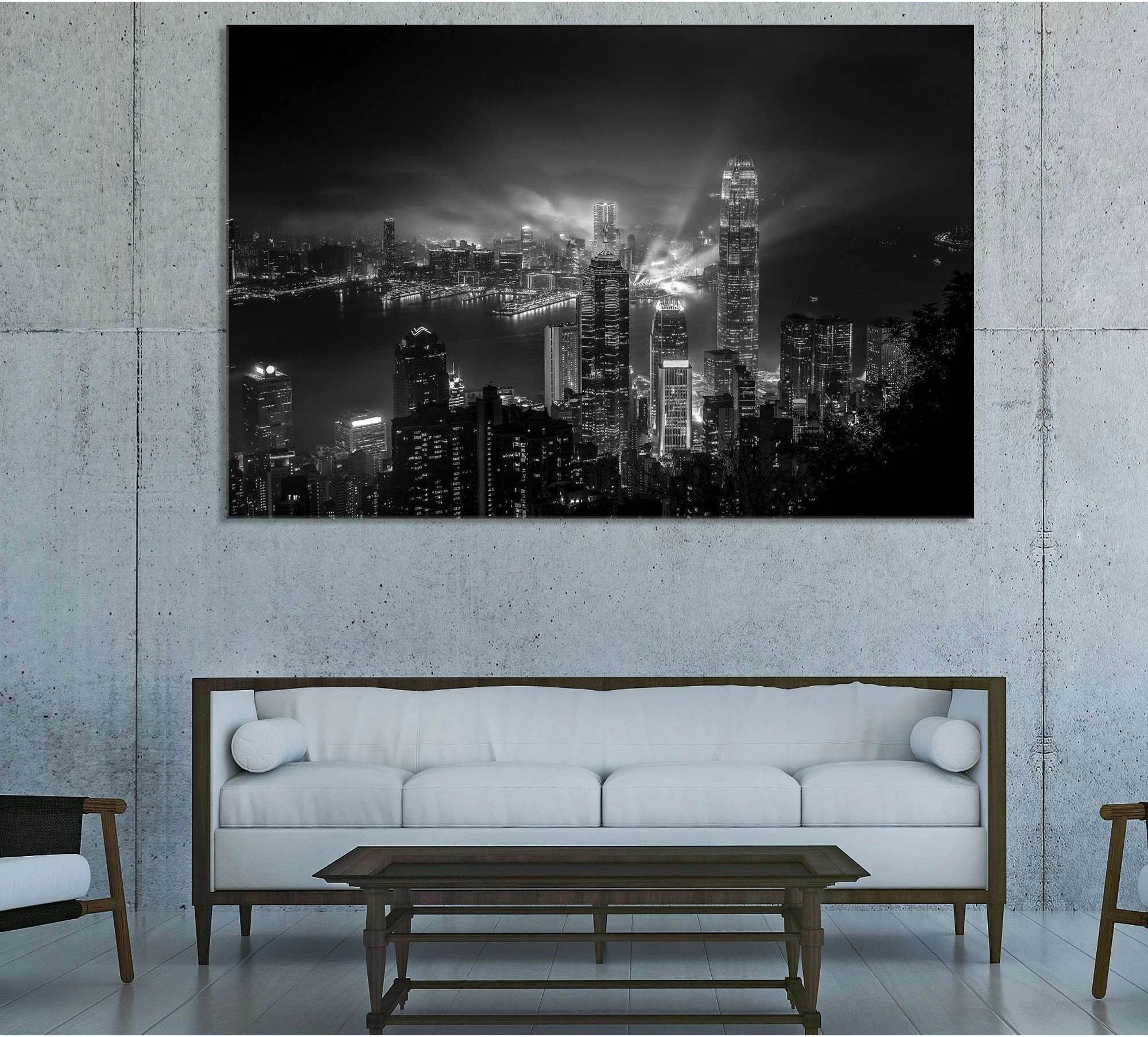 Hong Kong Cityscape №3014 Ready to Hang Canvas Print - Zellart Canvas Prints ALL_Products, z-3014