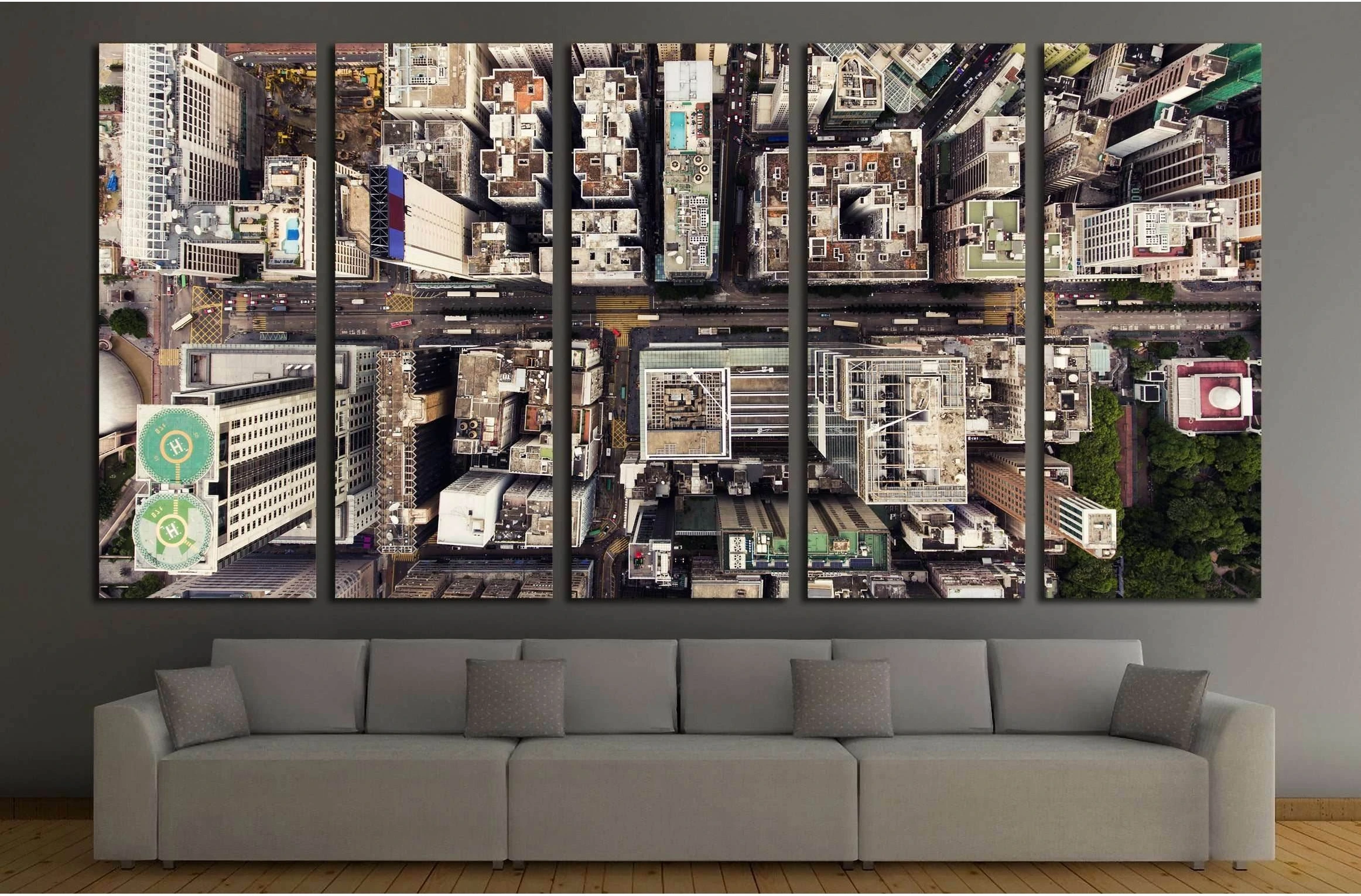 Hong Kong Global City with development buildings №1547 Ready to Hang Canvas Print - Zellart Canvas Prints ALL_Products, s-1547