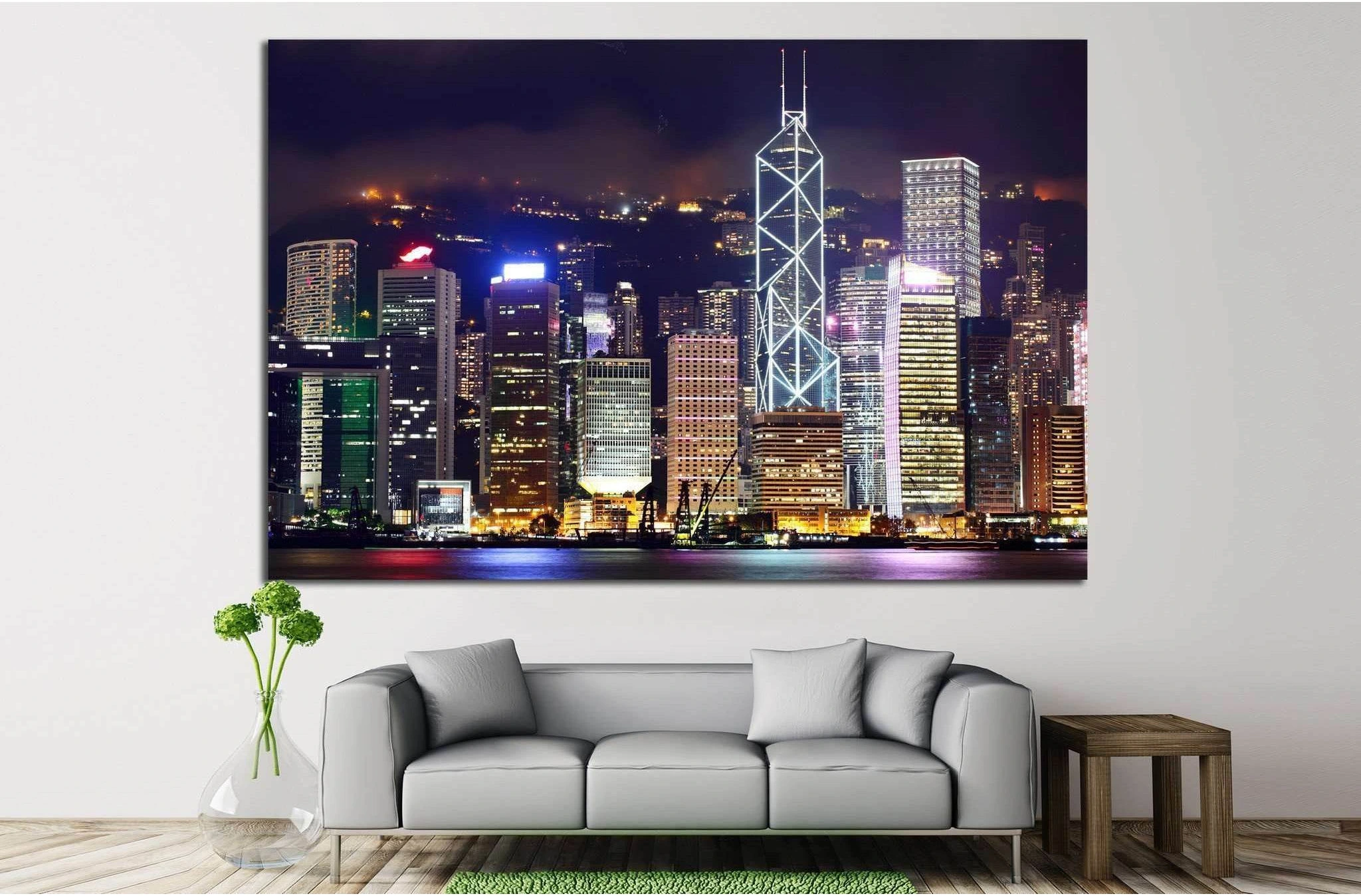 Hong Kong Skyline №768 Ready to Hang Canvas Print - Zellart Canvas Prints ALL_Products, s-768