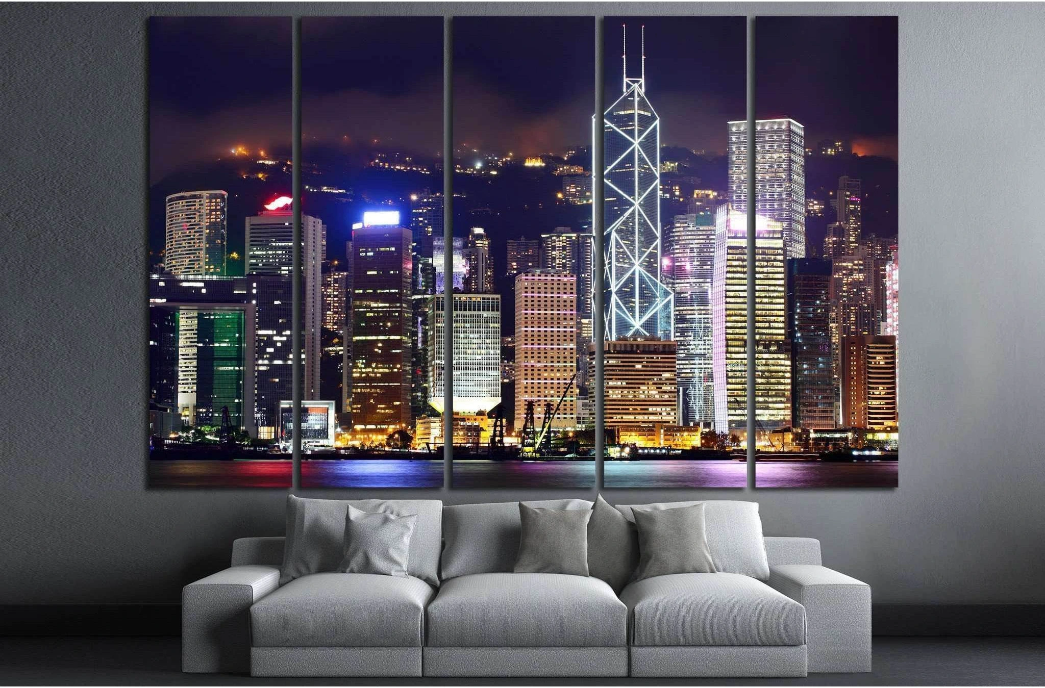 Hong Kong Skyline №768 Ready to Hang Canvas Print - Zellart Canvas Prints ALL_Products, s-768
