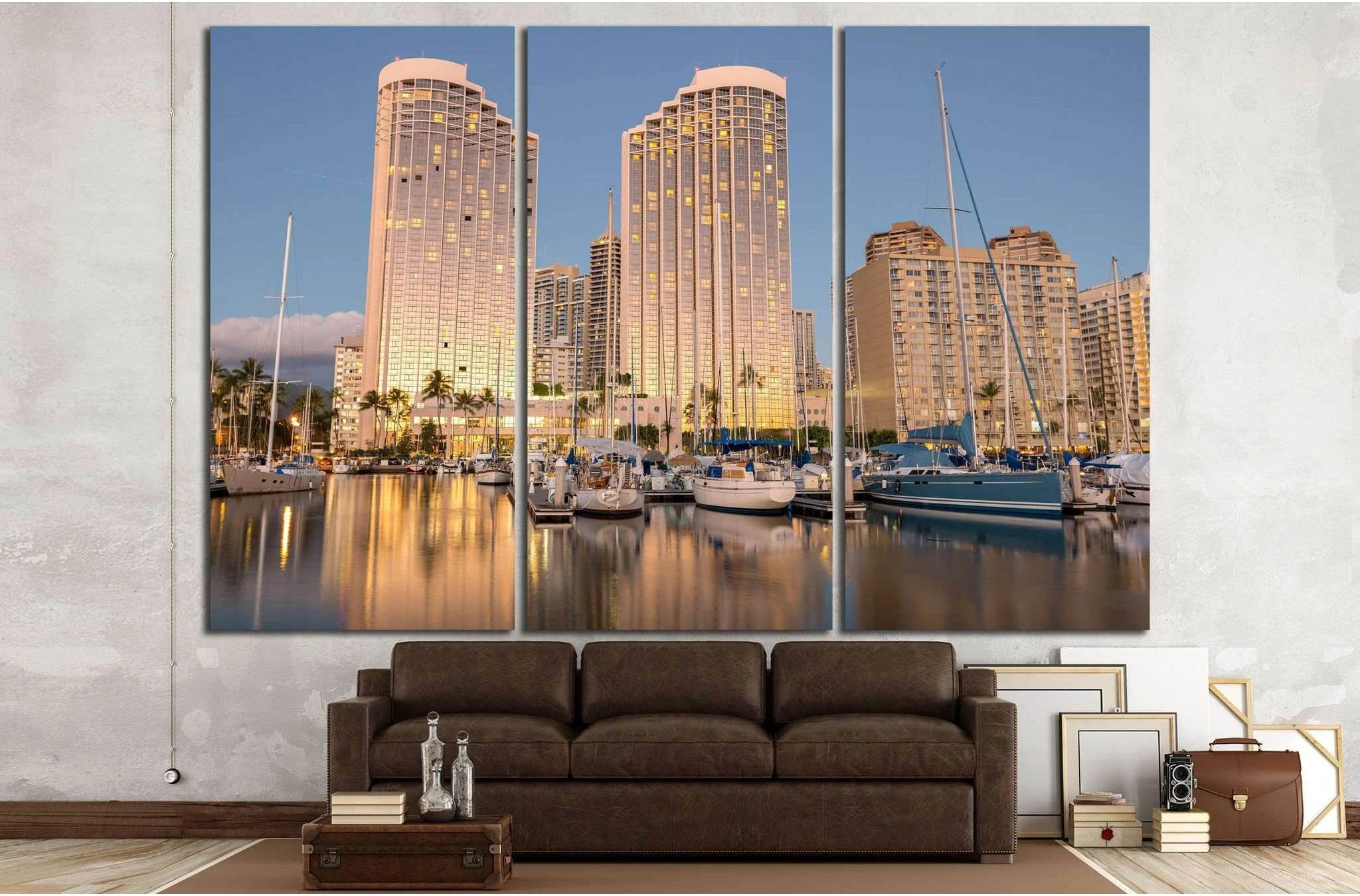 Honolulu, Hawaii №1145 Ready to Hang Canvas Print - Zellart Canvas Prints ALL_Products, s-1145