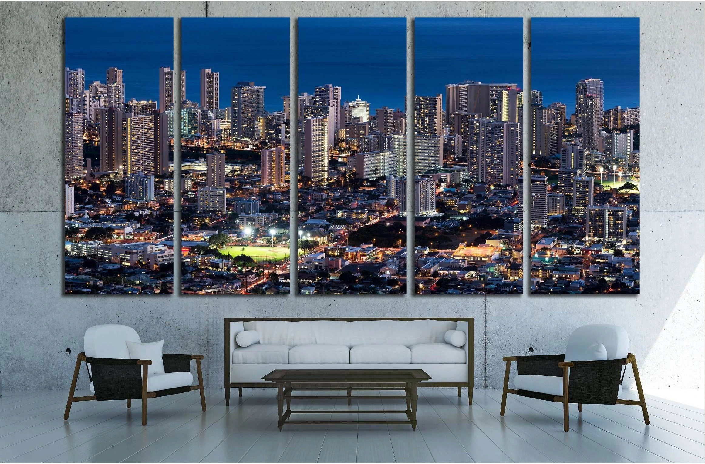 HONOLULU, HAWAII №1753 Ready to Hang Canvas Print - Zellart Canvas Prints ALL_Products, s-1753