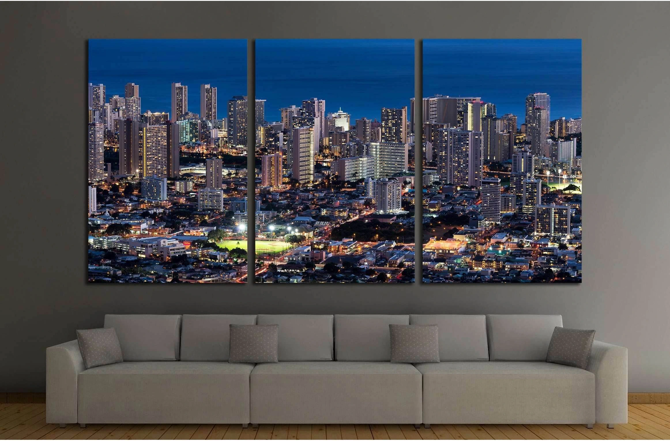 HONOLULU, HAWAII №1753 Ready to Hang Canvas Print - Zellart Canvas Prints ALL_Products, s-1753