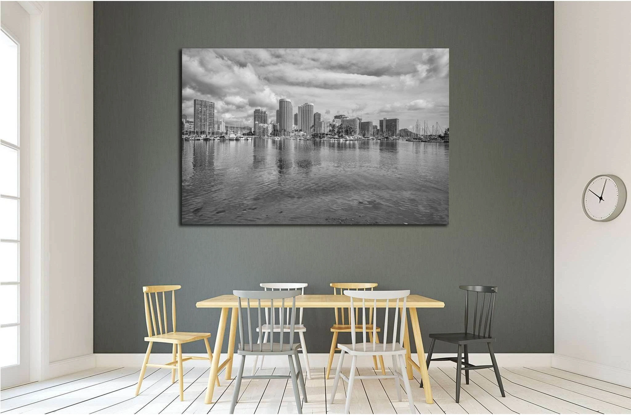 Honolulu, Hawaii, USA, Ala Wai Lagoon and Harbor №1771 Ready to Hang Canvas Print - Zellart Canvas Prints ALL_Products, s-1771