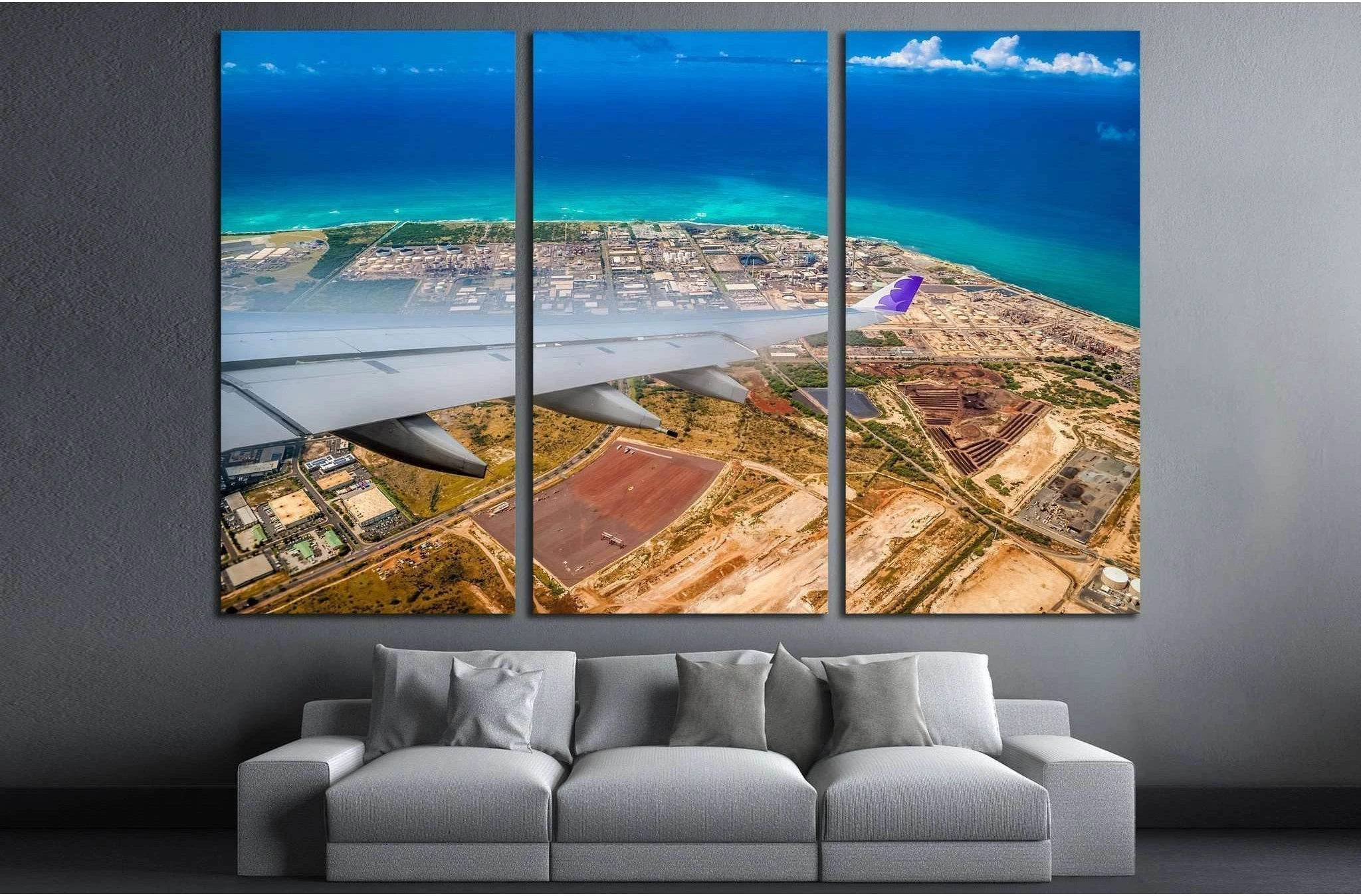 Honolulu International Airport. The plane №1784 Ready to Hang Canvas Print - Zellart Canvas Prints ALL_Products, s-1784