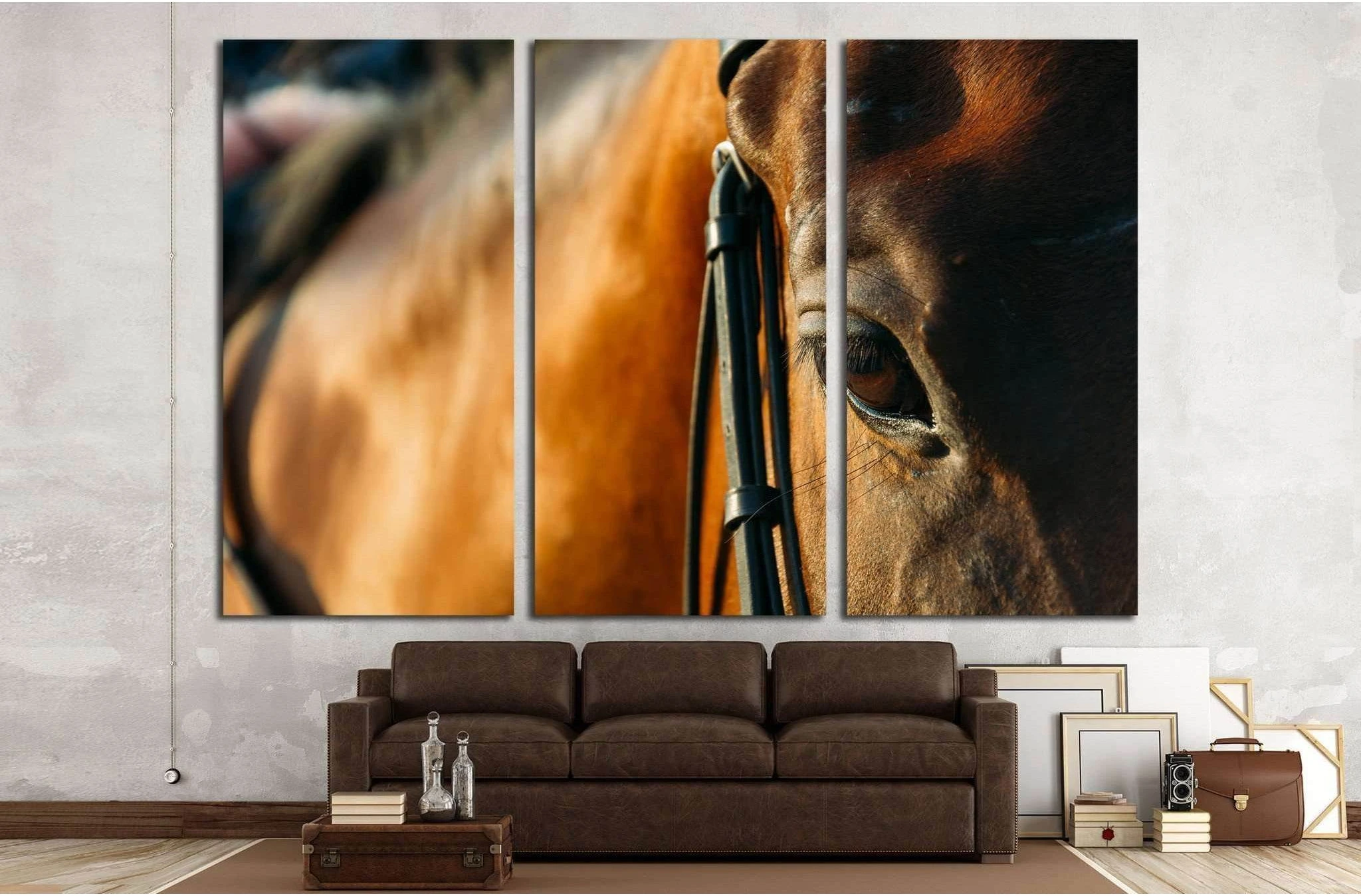 horse eye - soft focus with film filter №1854 Ready to Hang Canvas Print - Zellart Canvas Prints ALL_Products, Horses, s-1854