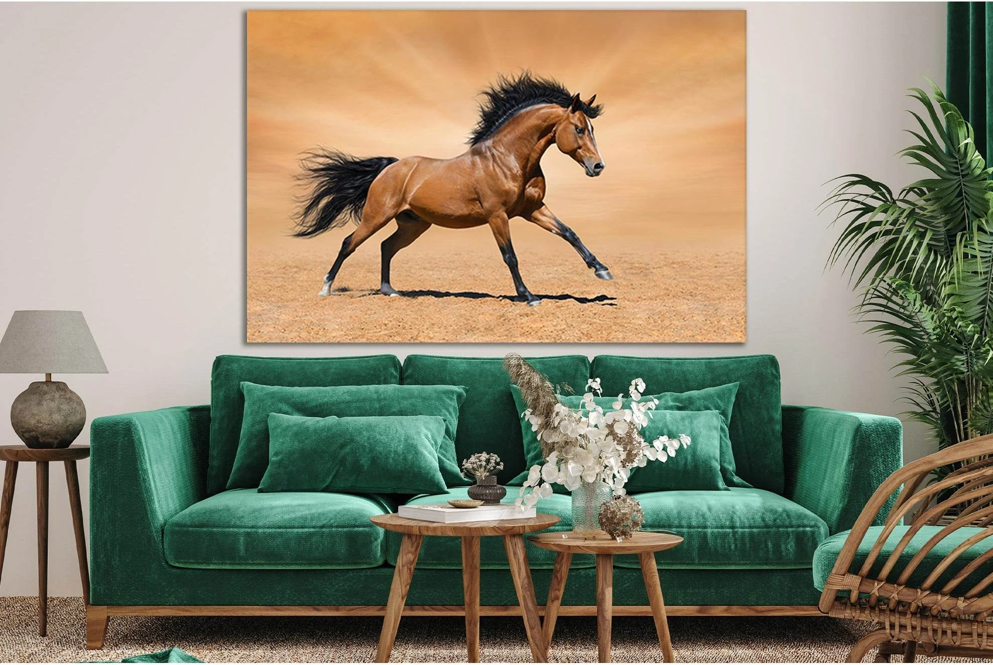 Horse Running On The Sand №SL1035 Ready to Hang Canvas Print - Zellart Canvas Prints 0new, ALL_Products, Animals & Wildlife, Horses