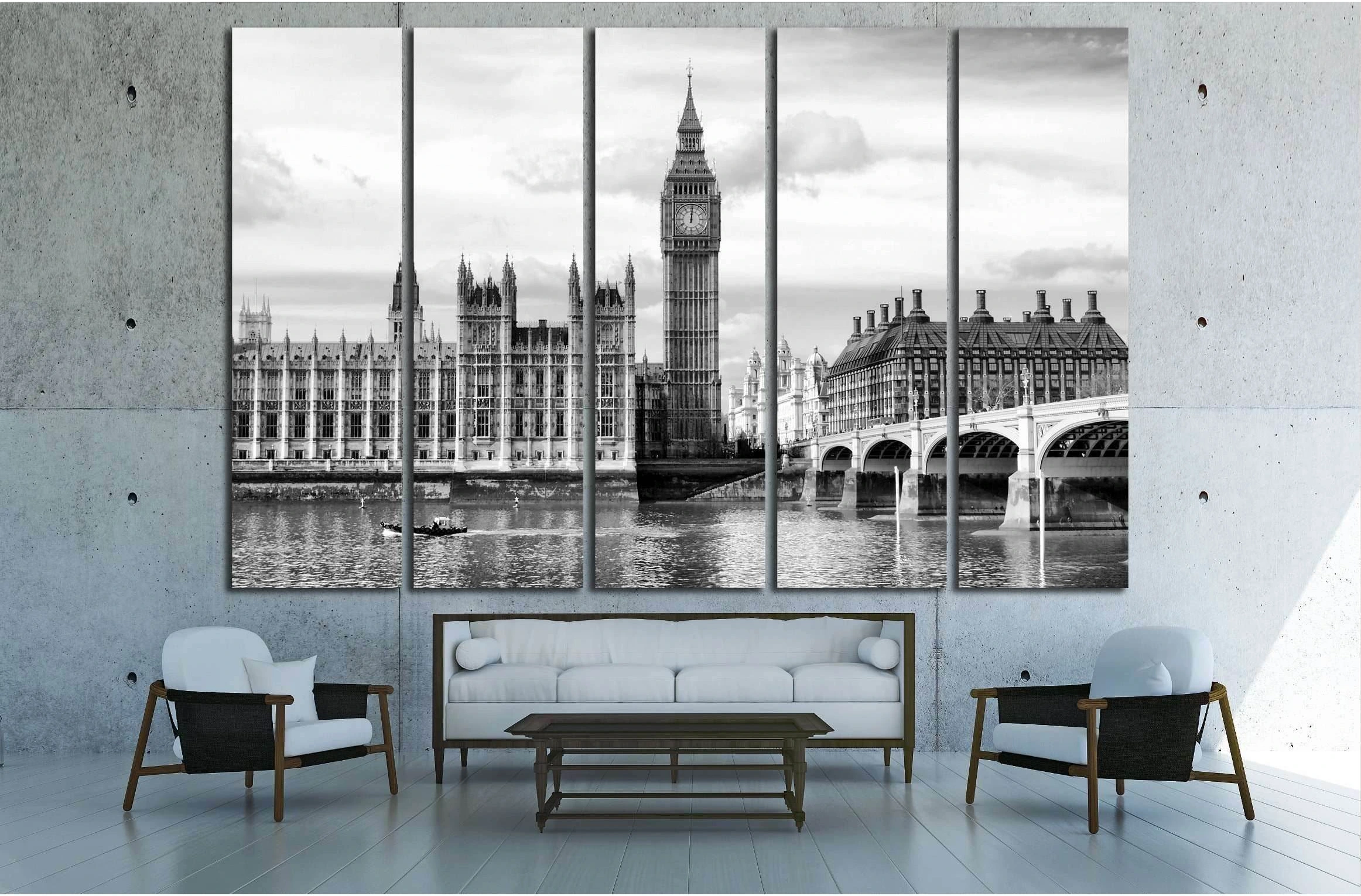 Houses of Parliament, Westminster Palace, London №2588 Ready to Hang Canvas Print - Zellart Canvas Prints ALL_Products, s-2588