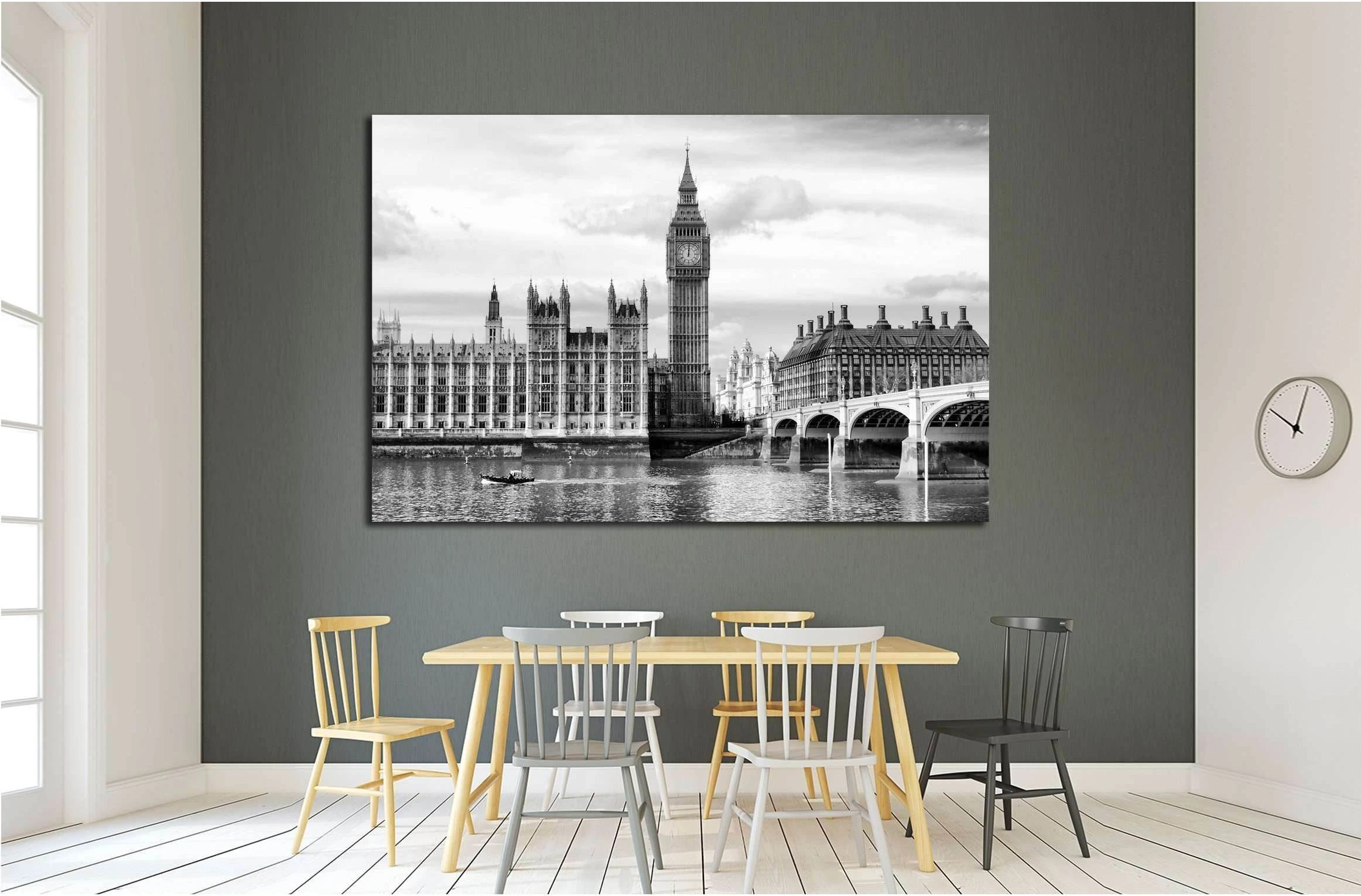 Houses of Parliament, Westminster Palace, London №2588 Ready to Hang Canvas Print - Zellart Canvas Prints ALL_Products, s-2588