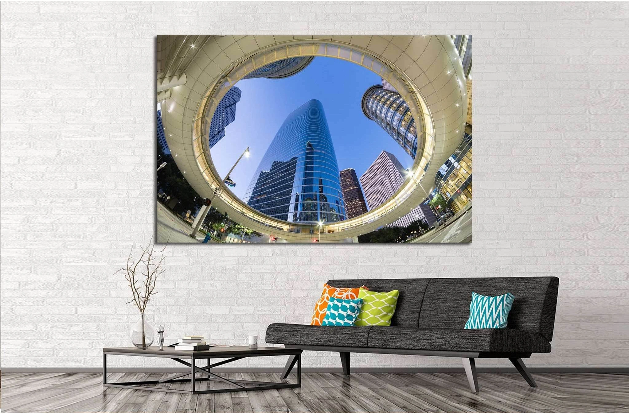 Houston Downtown №1010 Ready to Hang Canvas Print - Zellart Canvas Prints ALL_Products, s-1010