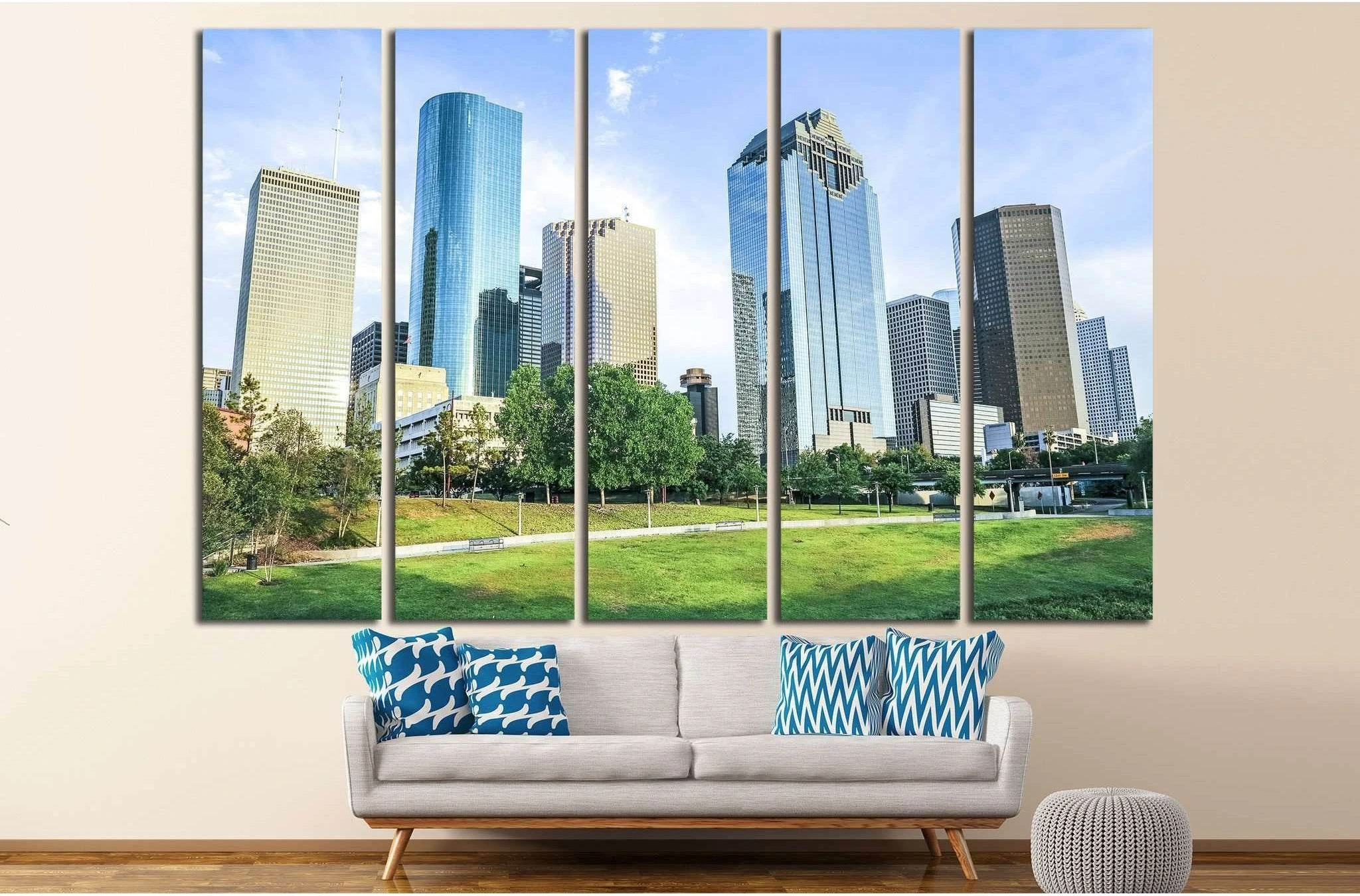 Houston, Texas in daytime №893 Ready to Hang Canvas Print - Zellart Canvas Prints ALL_Products, s-893