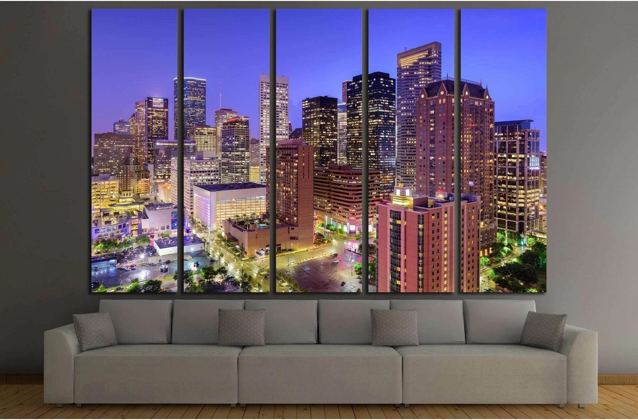 Houston, Texas, USA downtown city skyline №2073 Ready to Hang Canvas Print - Zellart Canvas Prints ALL_Products, s-2073