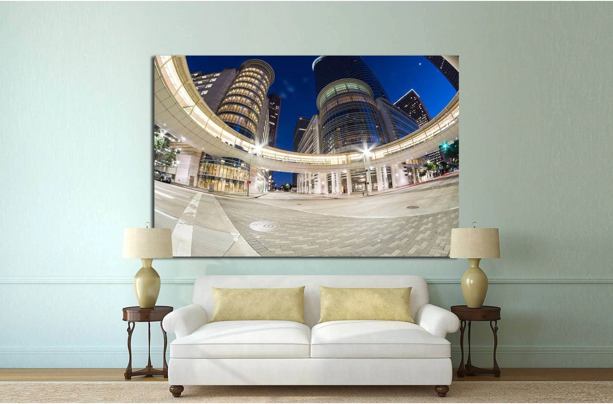 Houston with modern skyscrapers №1009 Ready to Hang Canvas Print - Zellart Canvas Prints ALL_Products, s-1009