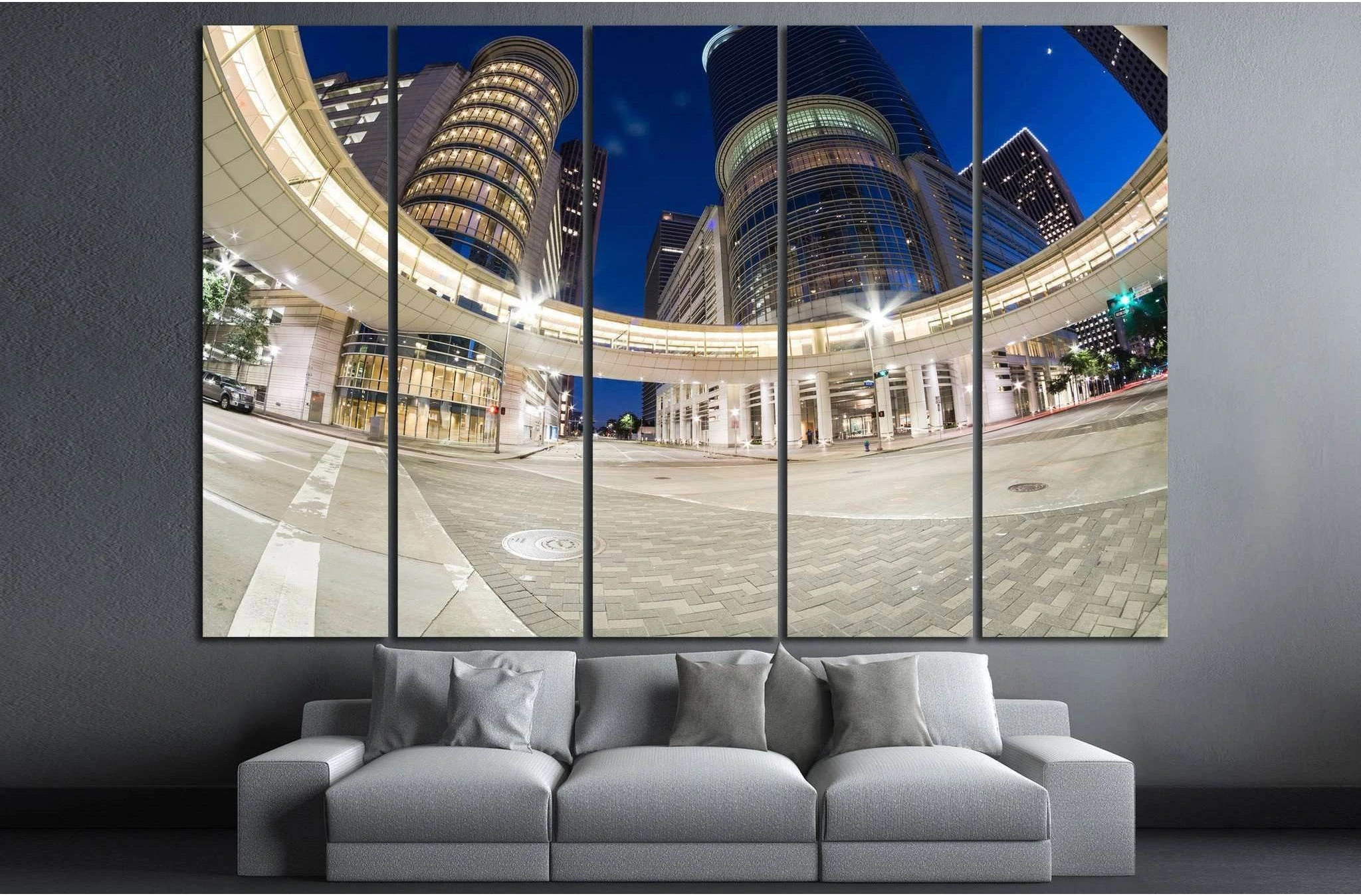 Houston with modern skyscrapers №1009 Ready to Hang Canvas Print - Zellart Canvas Prints ALL_Products, s-1009