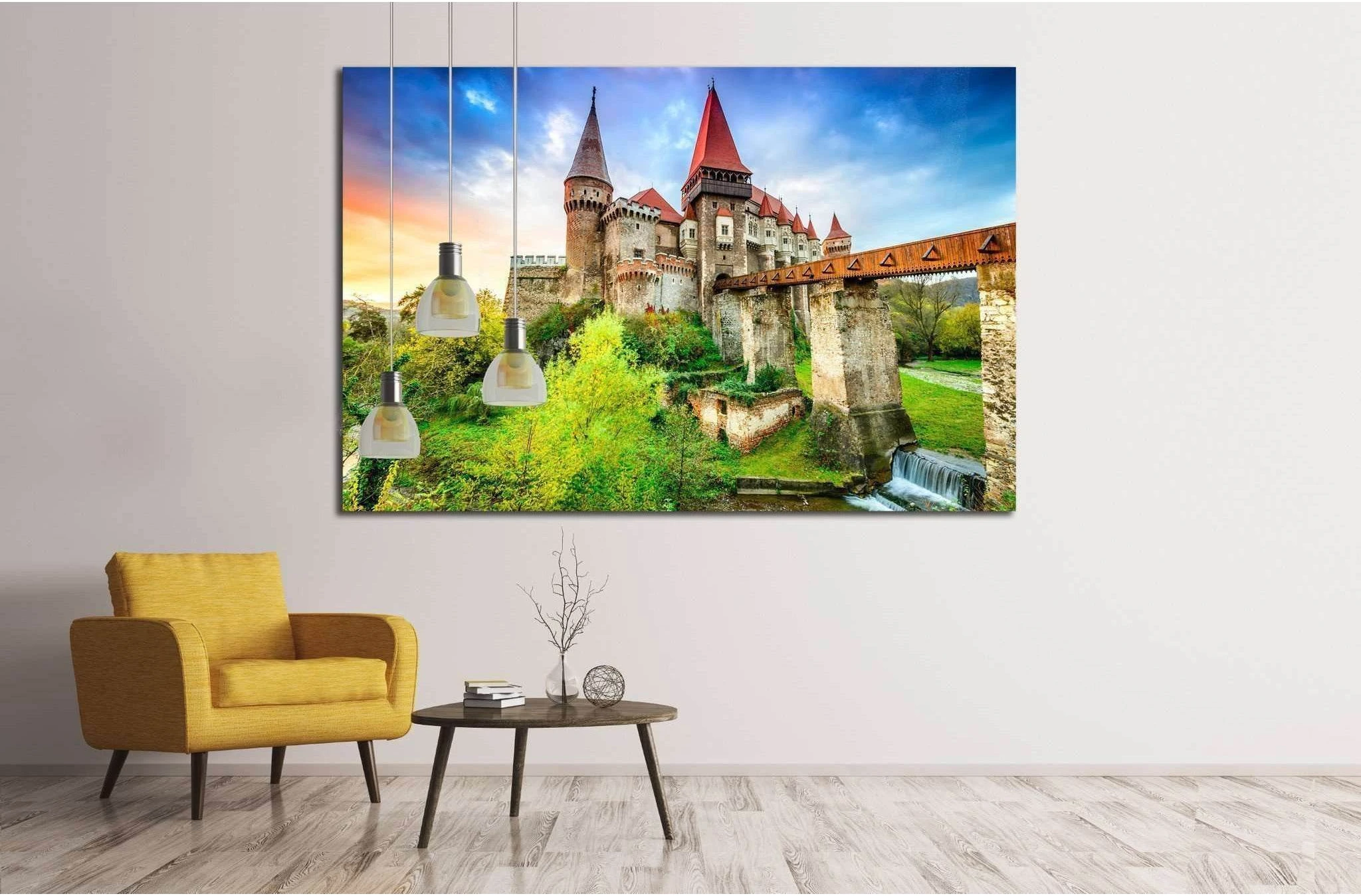 Hunyad Castle, Corvin's Castle, Hunedoara, Transylvania, Romania №1809 Ready to Hang Canvas Print - Zellart Canvas Prints ALL_Products, s-1809